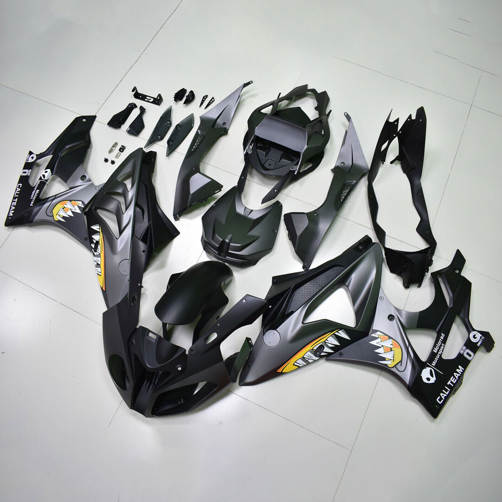 Amotopart 2009-2014 BMW S1000RR Black with Shark Teeth Fairing Kit