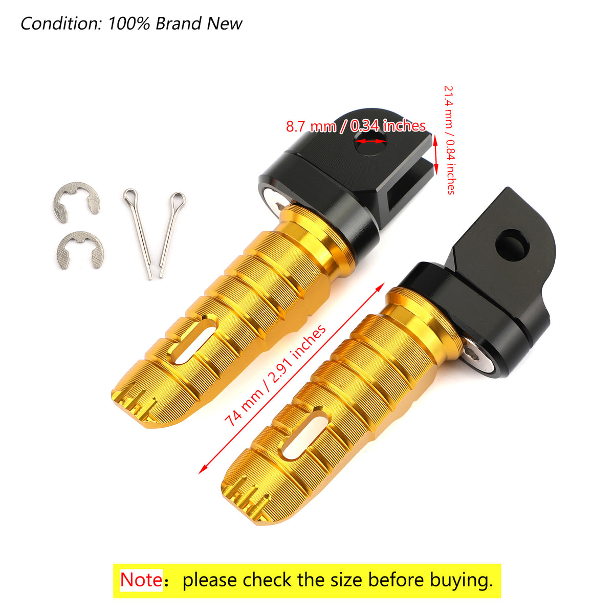 HONDA CB125R CBR250RR CBR1000RR CB600F CB1100/RS/SX Front Footrests Foot Peg