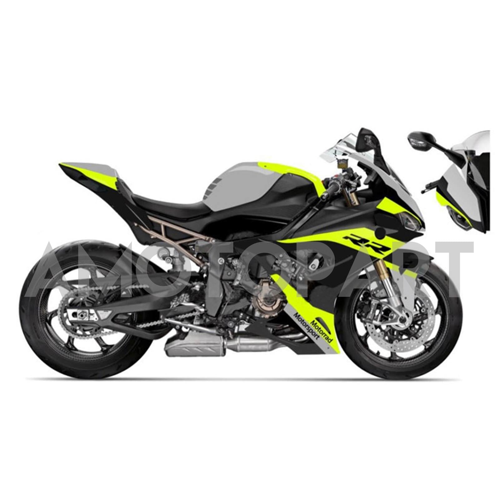 Amotopart 2019-2022 BMW S1000RR/M1000RR Yellow Black Racing Fairing Kit