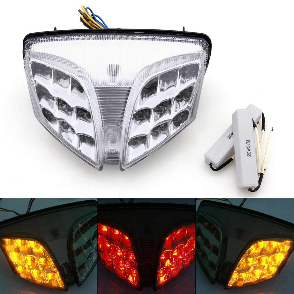 Suzuki GSXR 600/750 GSX-R 1000 SV650 Integreret LED-baglygte blinklys