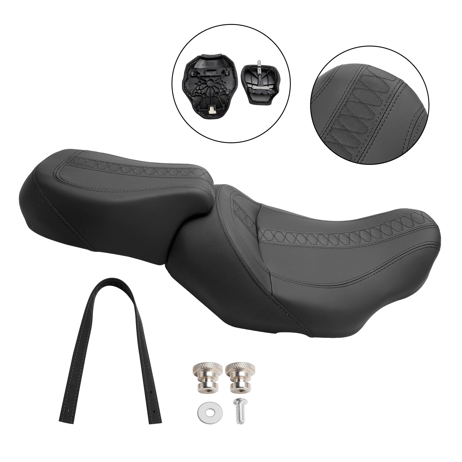 23-24 Touring Cvo Glide Complete Cushion Rider Passenger Seat Orange