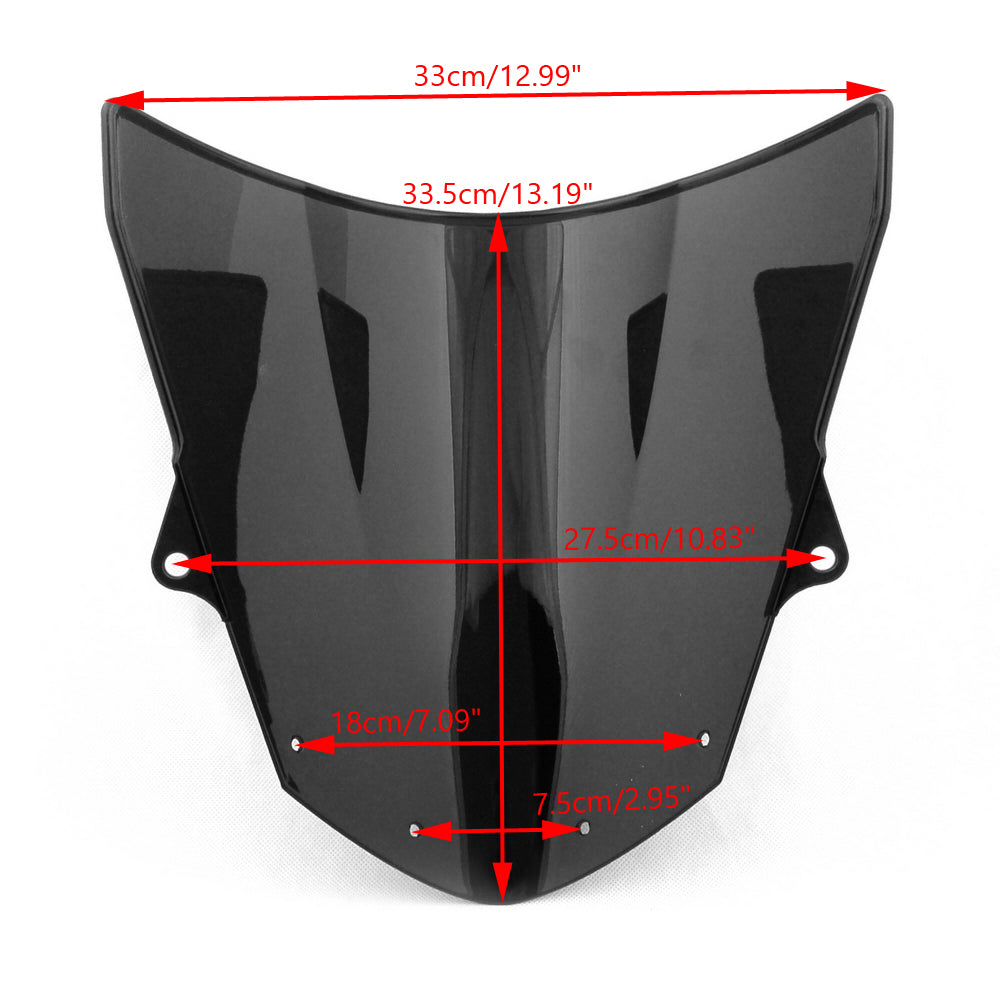 2009-2022 2008-2010 Kawasaki ZX6R ZX10R Windshield WindScreen Double Bubble Black