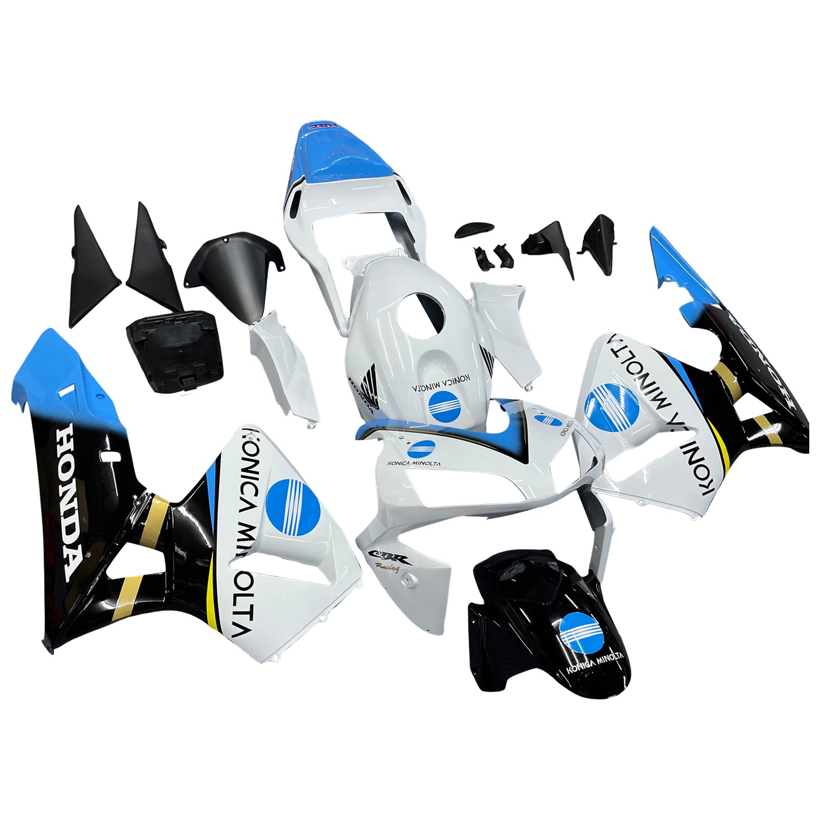 Amotopart 2003-2004 Honda CBR600RR White Black Blue Fairing Kit