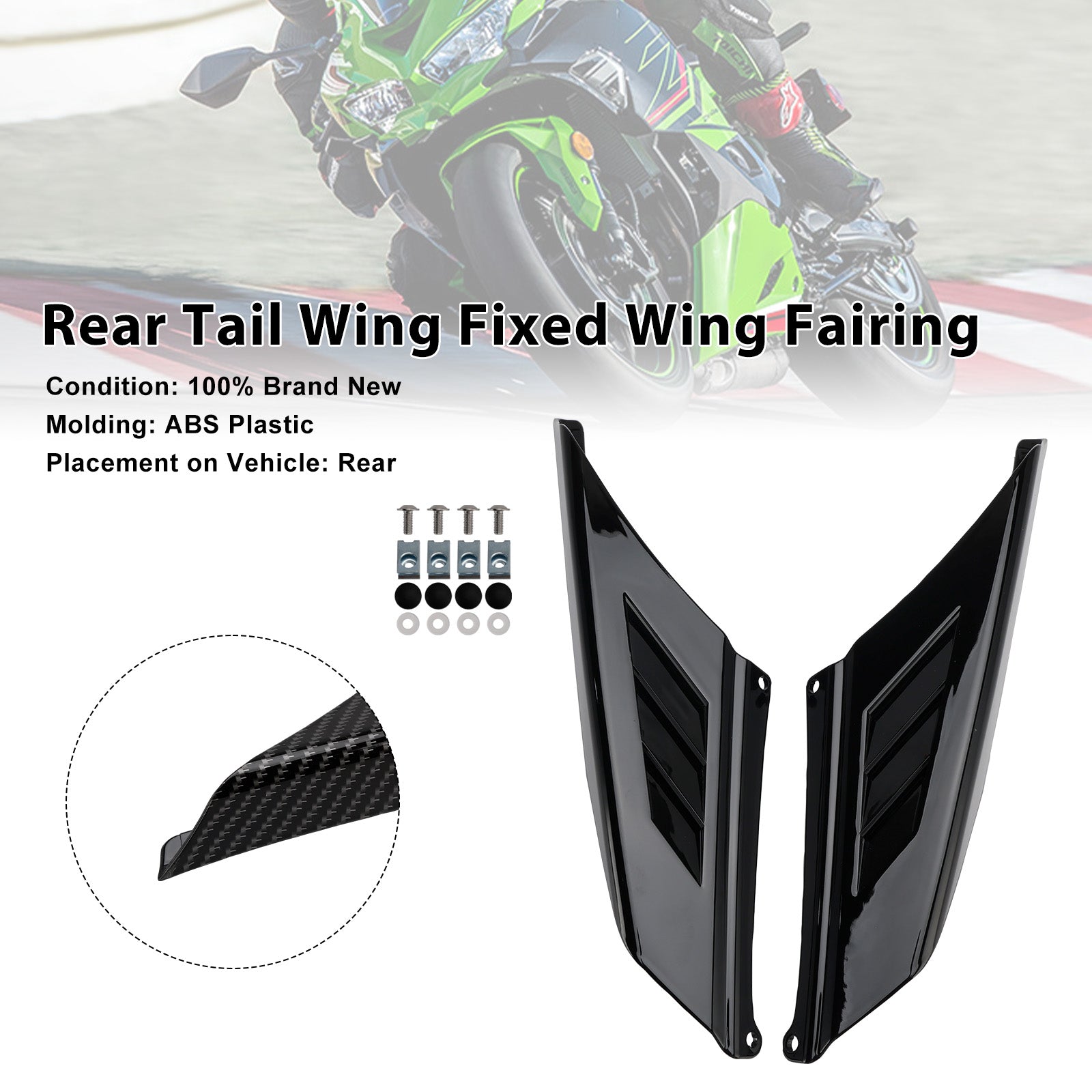 Kawasaki NINJA ZX-4R ZX-4RR 2023-2025 Rear Tail Wing Fixed Wing Fairing