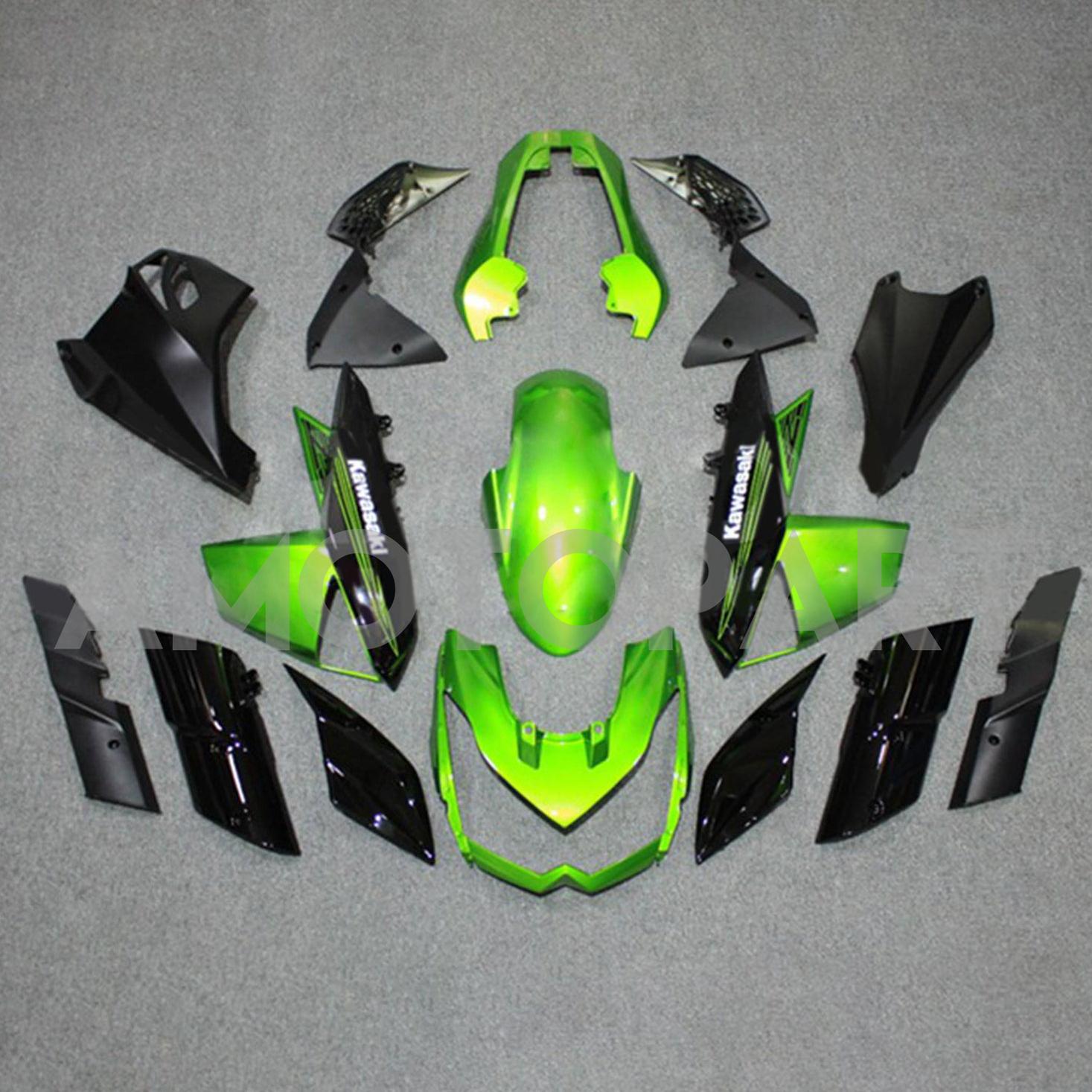 Amotopart 2010-2013 Z1000 Kawasaki Green & Black Style2 Zestaw owiewki