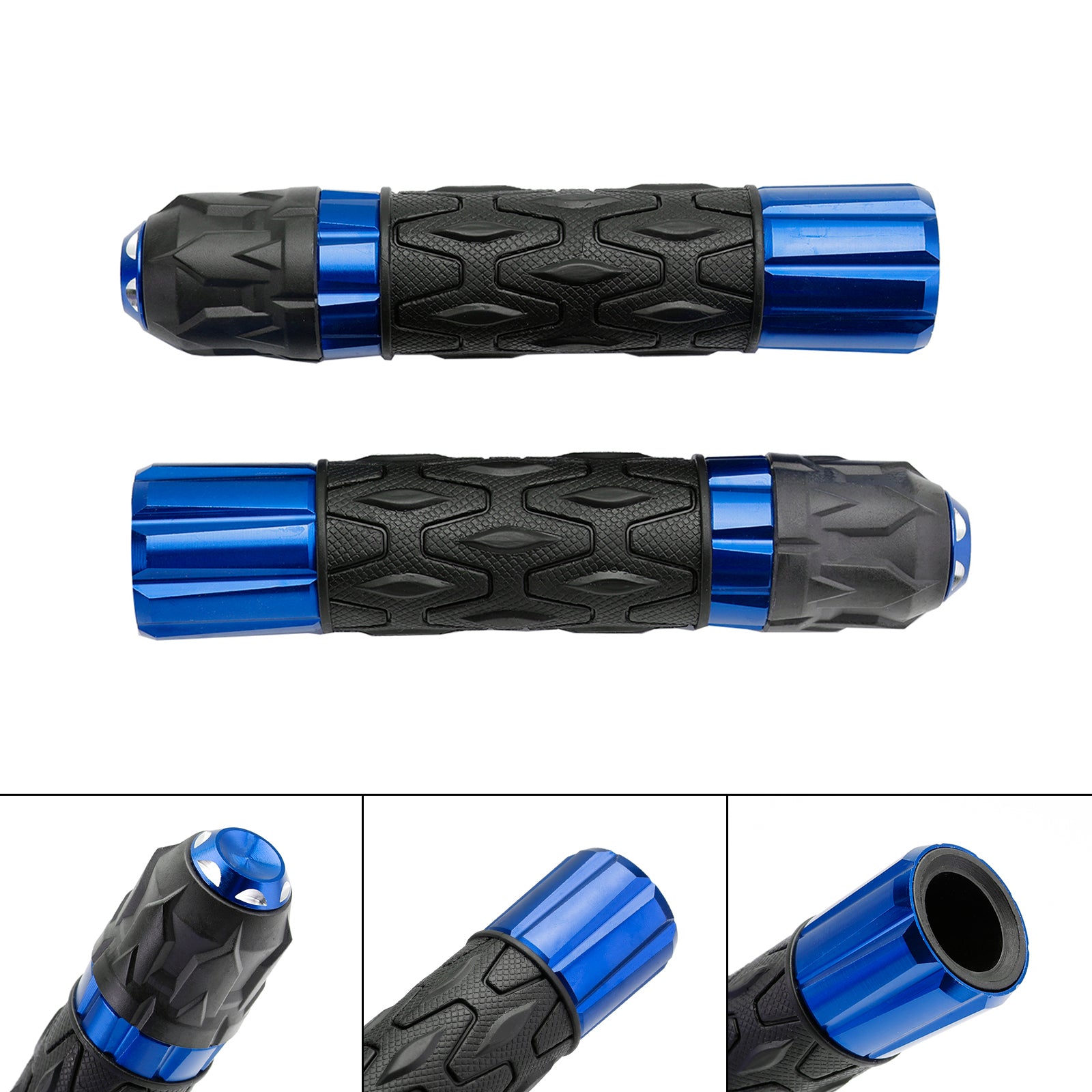 7/8"/22Mm Motorcycle Handle Bar Hand Grips Cnc Universal Red For Motorcycles Silver