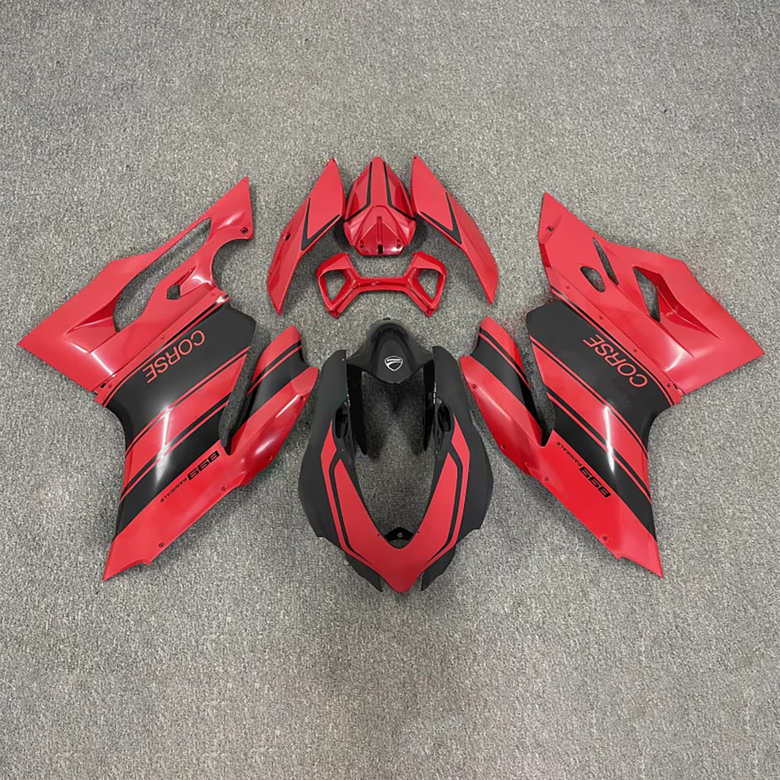Amotopart 2015-2020 Ducati 959 Black Red Fairing Kit