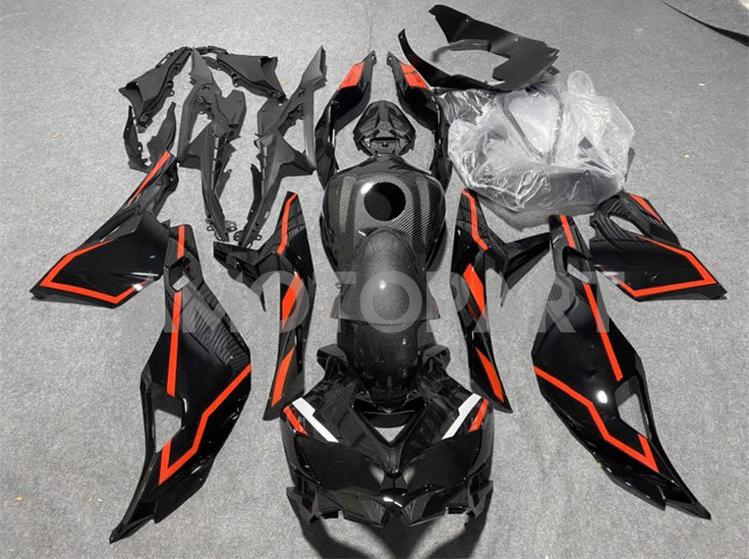 Amotopart 2019-2026 Kawasaki Ninja ZX25R ZX4R ZX4RR Carbon Fiber Red Fairing Kit