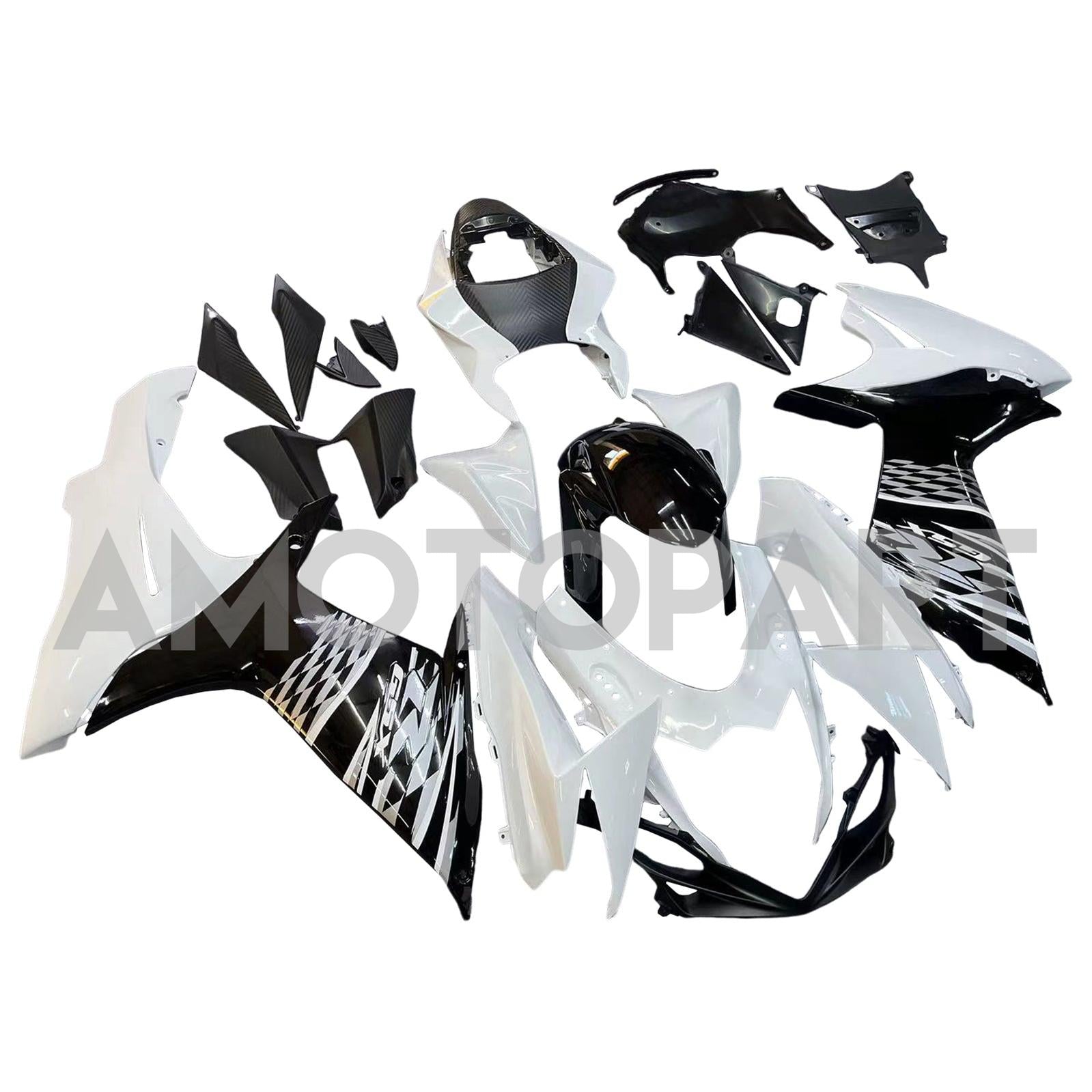 Amotopart 2011-2024 Suzuki GSXR 600/750 White Black Dehnung Kit