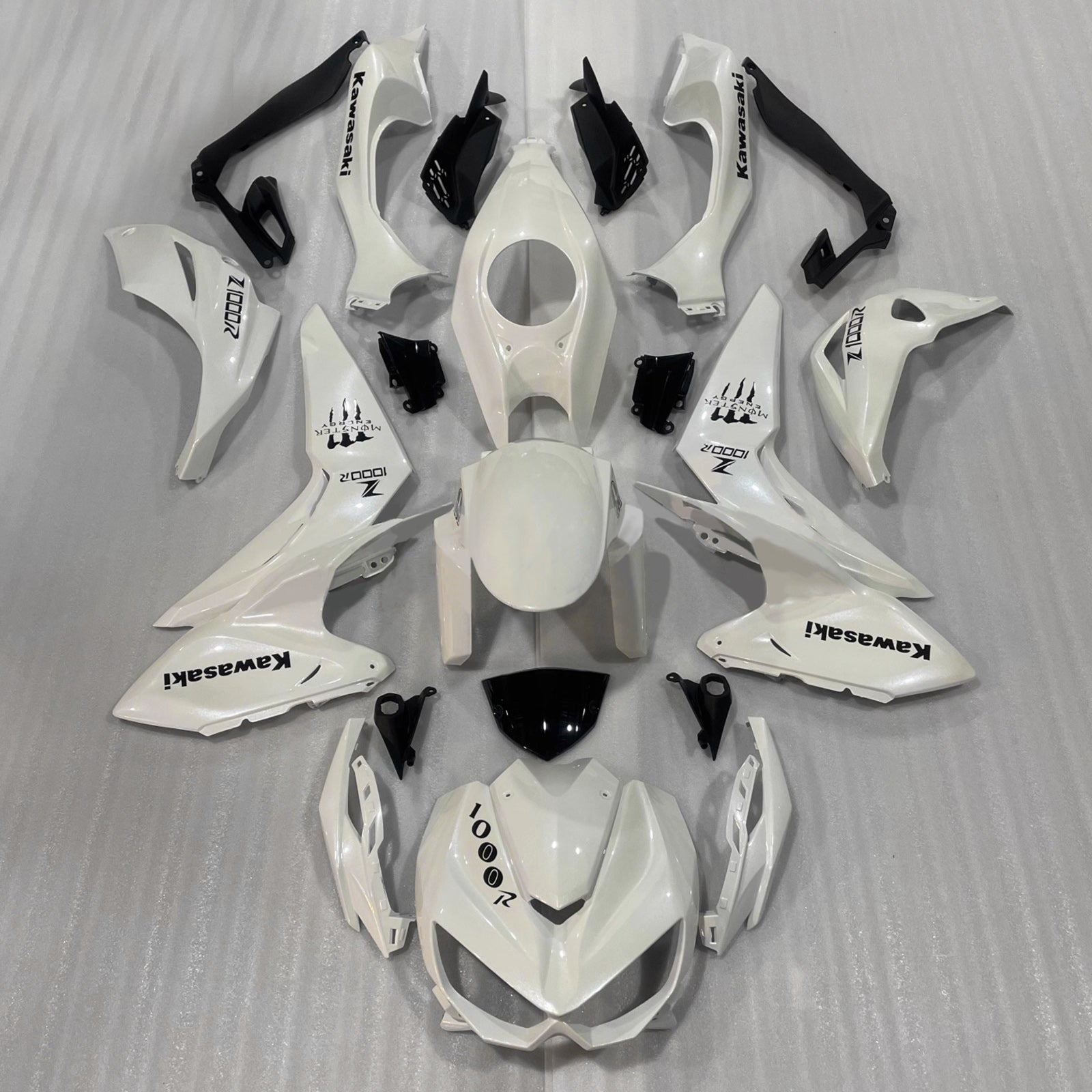 Amotopart 2014-2017 Kawasaki Z1000 Grey White Black Fairing Kit
