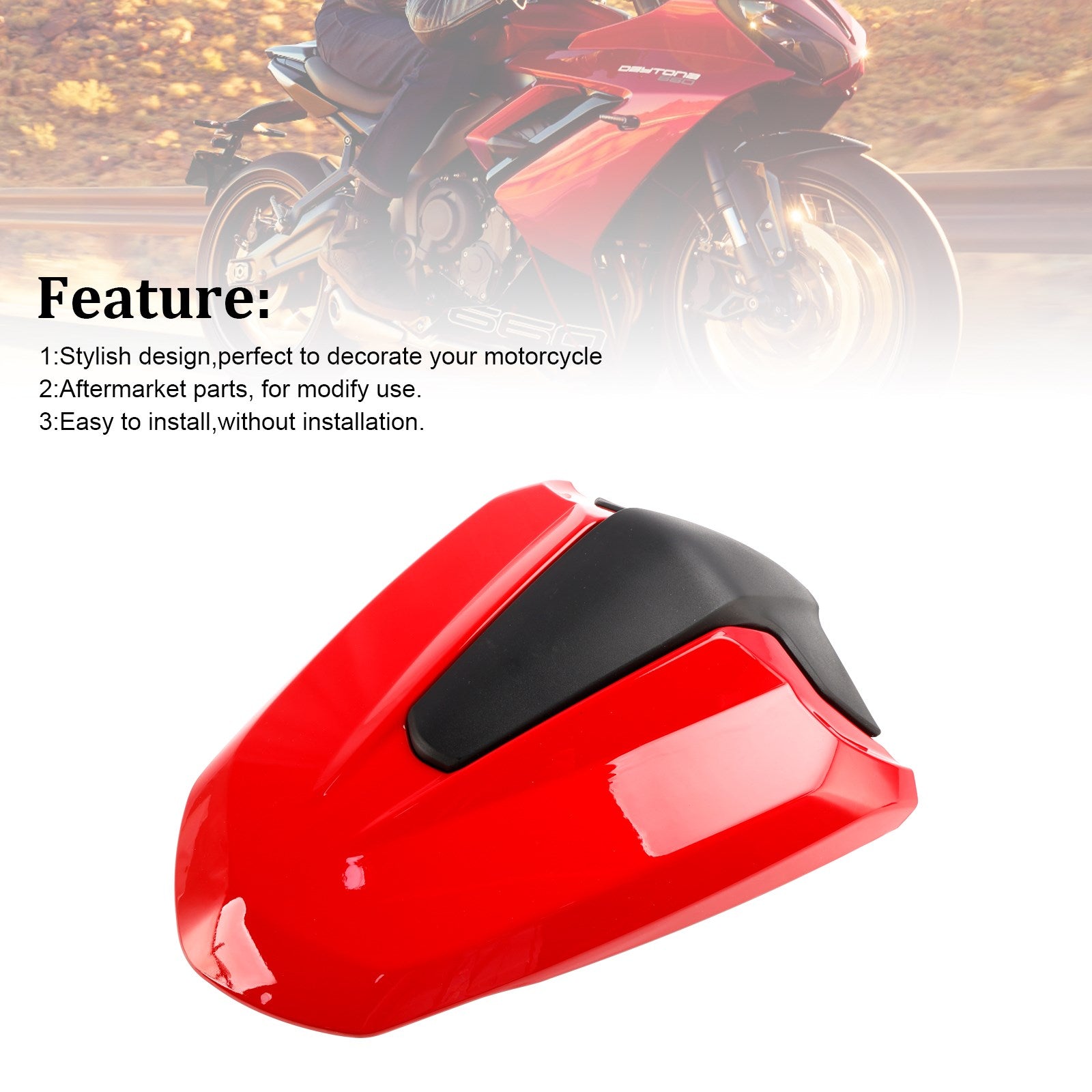 2024-2025 Daytona 660 ocasní zadní sedadlo pokrývky kapoty