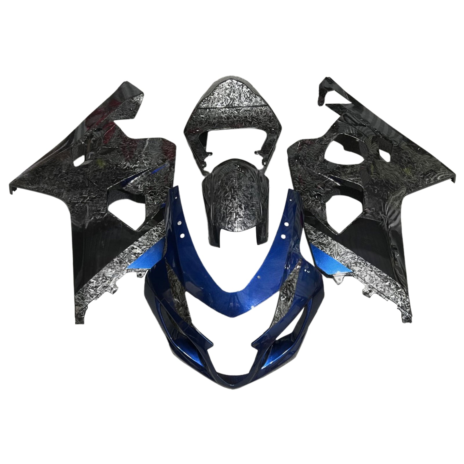 Amotopart 2004-2005 Suzuki GSXR 600/750 Forged Carbon Fiber Blue Fairing Kit