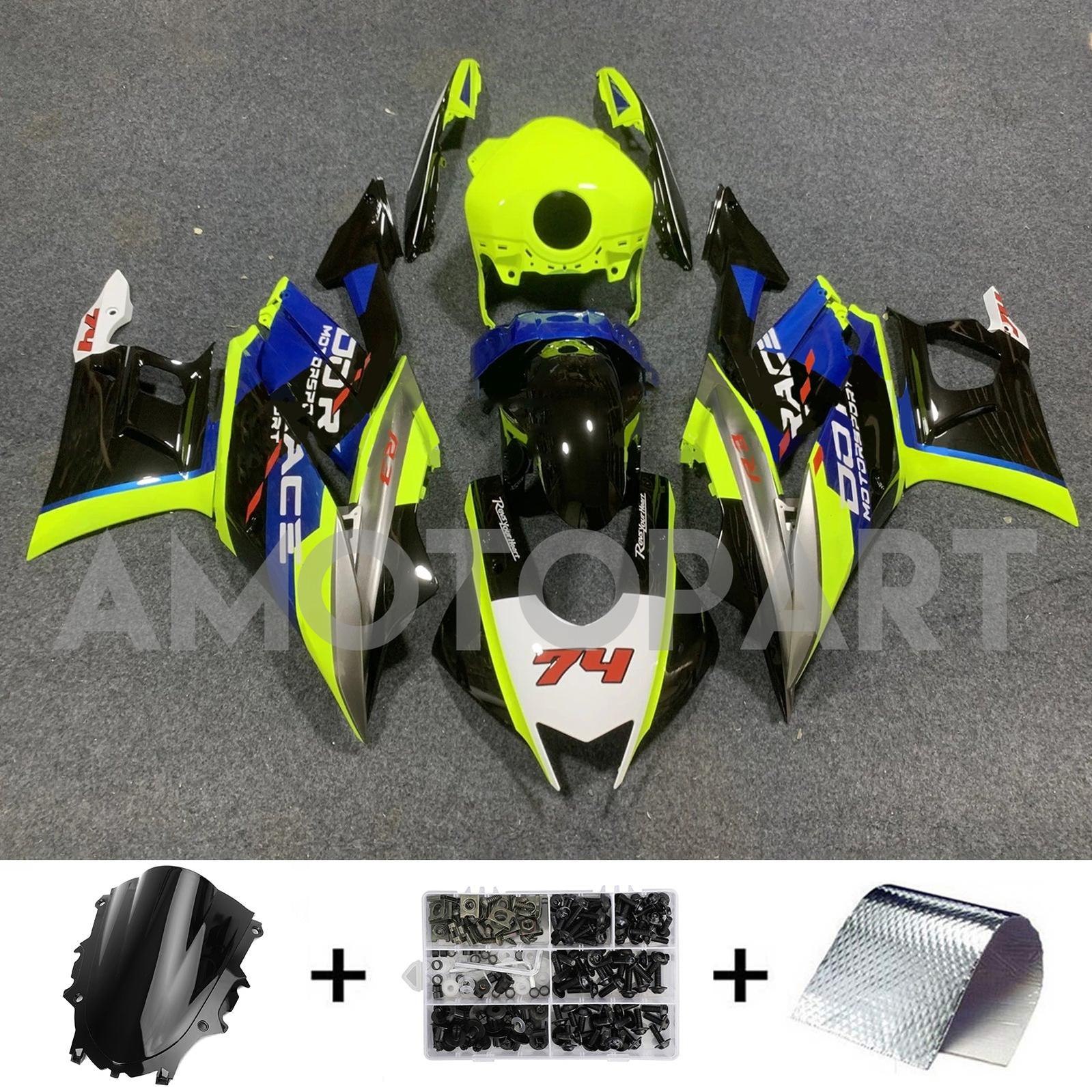 Amotopart 2022-2024 Yamaha YZF-R3 & R25 Black Blue Light Green Fairing Kit