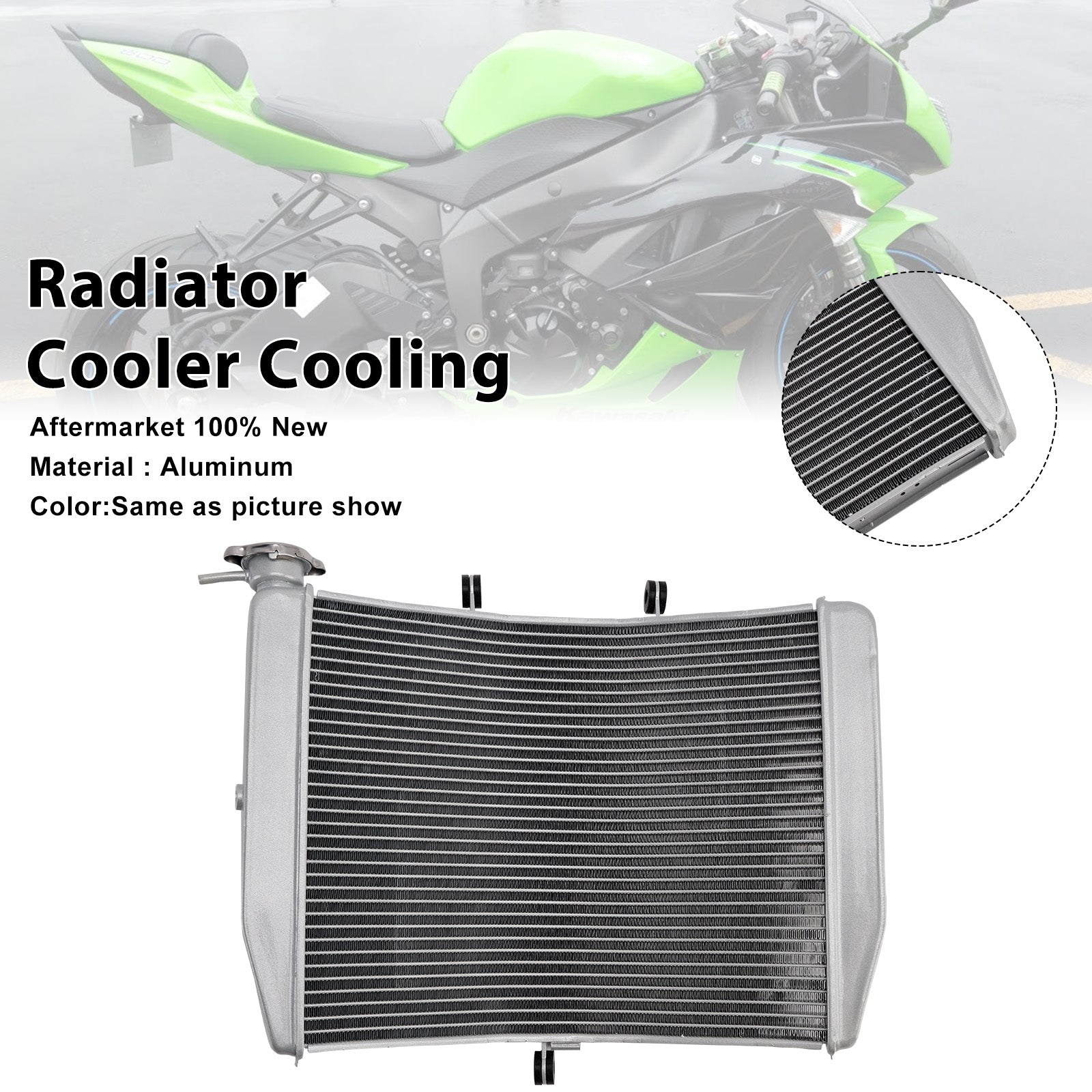 13-23 Kawasaki ZX-6R ZX6R Radiator Cooling Engine Cooler