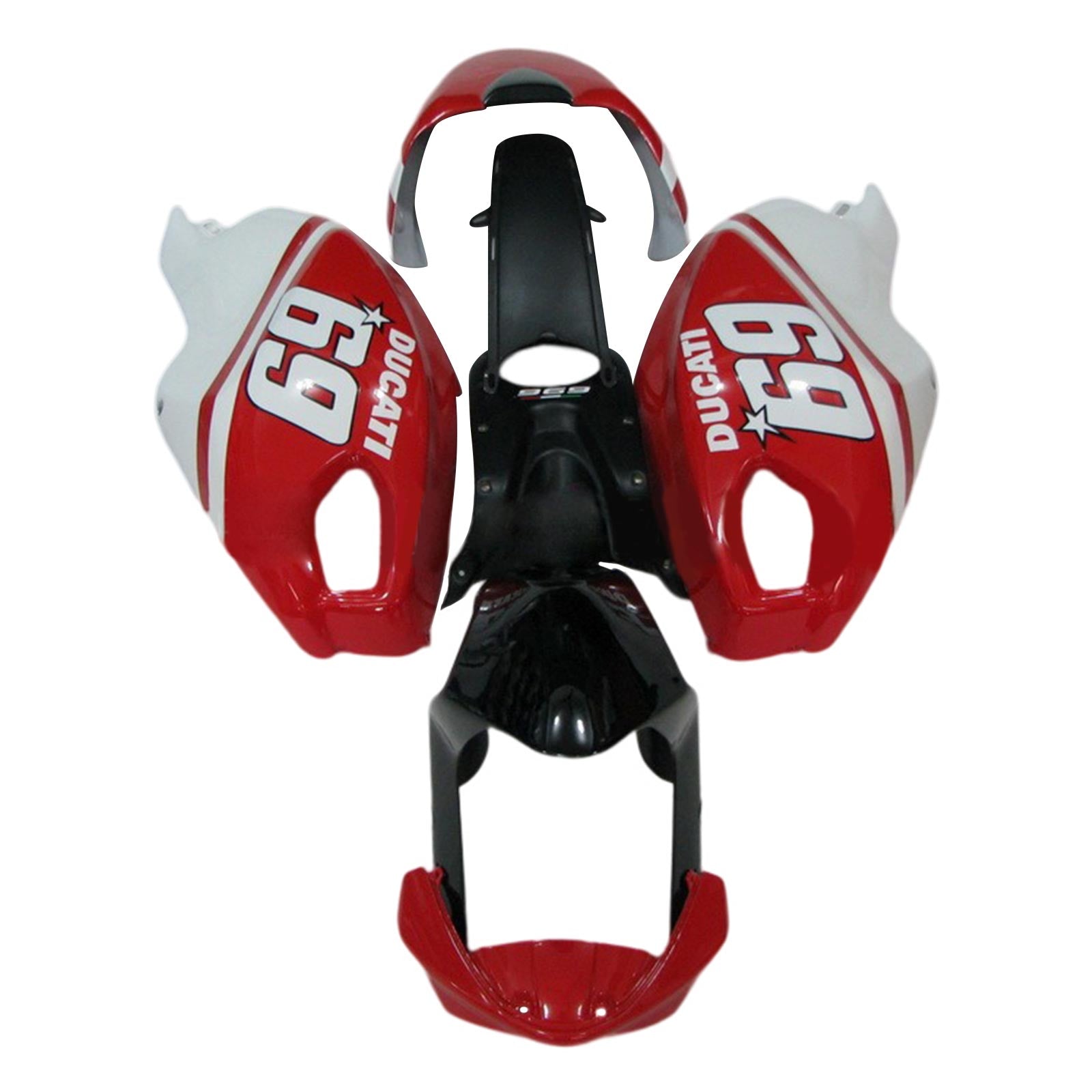 Amotopart All Years Ducati Monster 696 796 1100 S Evo Red & White Style2 Failing Kit