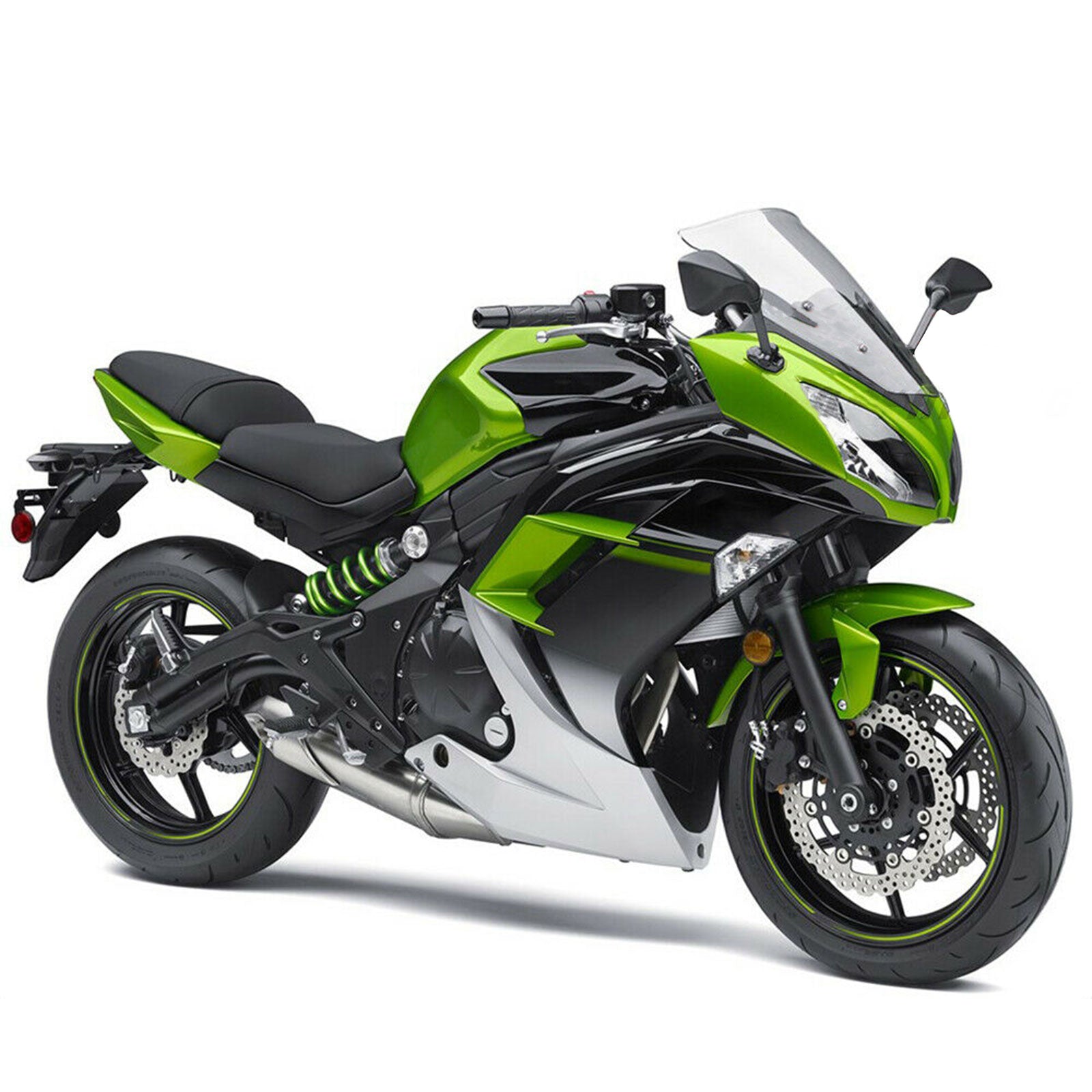 Amotopart 2012-2016 Kawasaki Ninja 650 EX650 Green Black White Fairing Kit