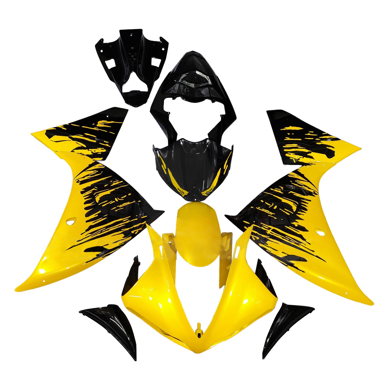 Amotopart 2009-2011 Yamaha YZF-R1 Yellow & Black Fairing Kit