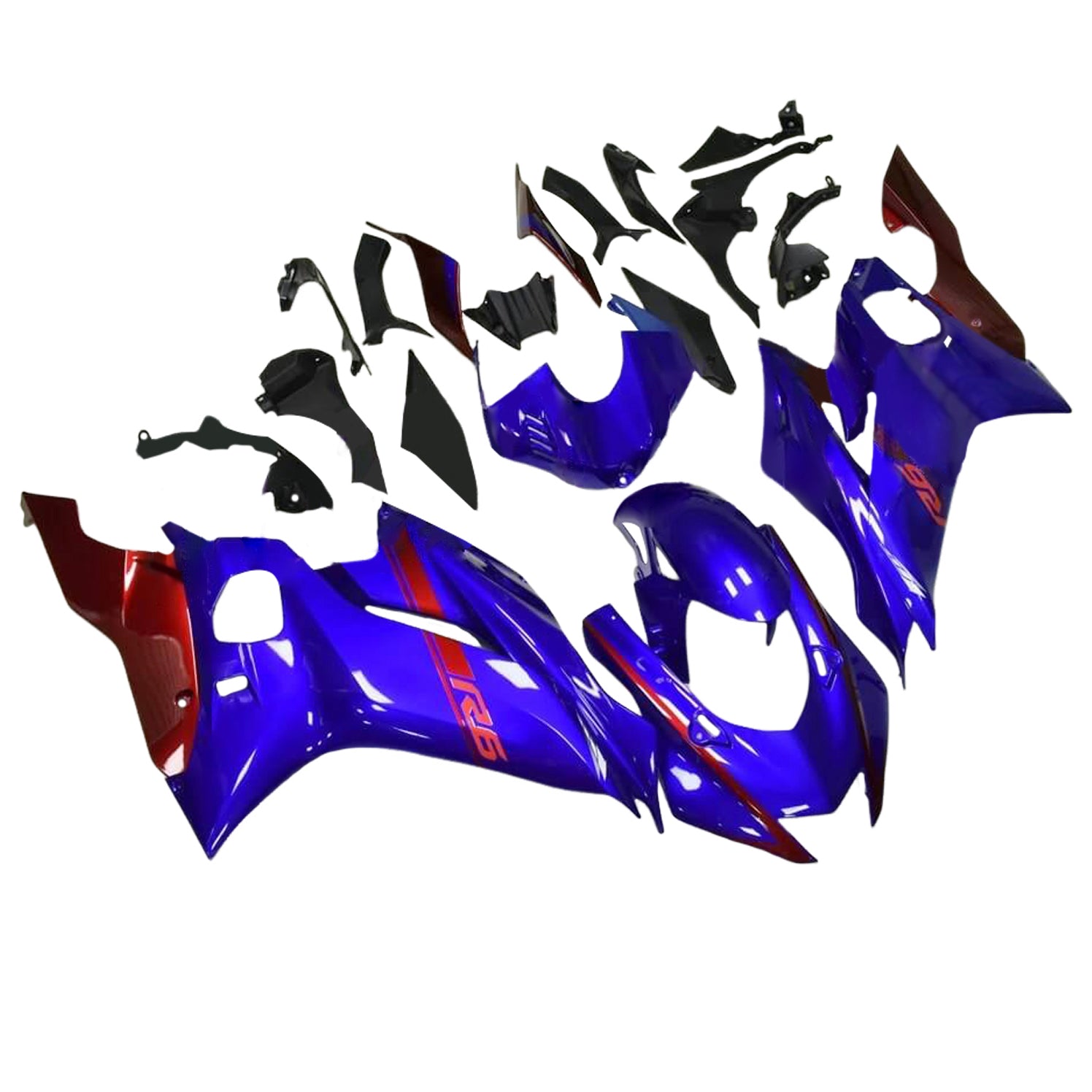 Amotopart 2017-2023 Yamaha Yzf R6 Blue Dark Red Fairing Kit