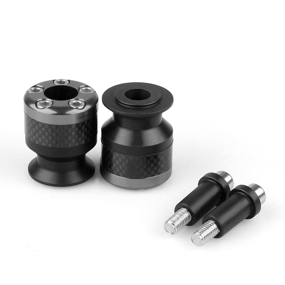 Universal Yamaha Motorcycle CNC Carbon Fiber 6mm Swingarm Sliders Spools Gray