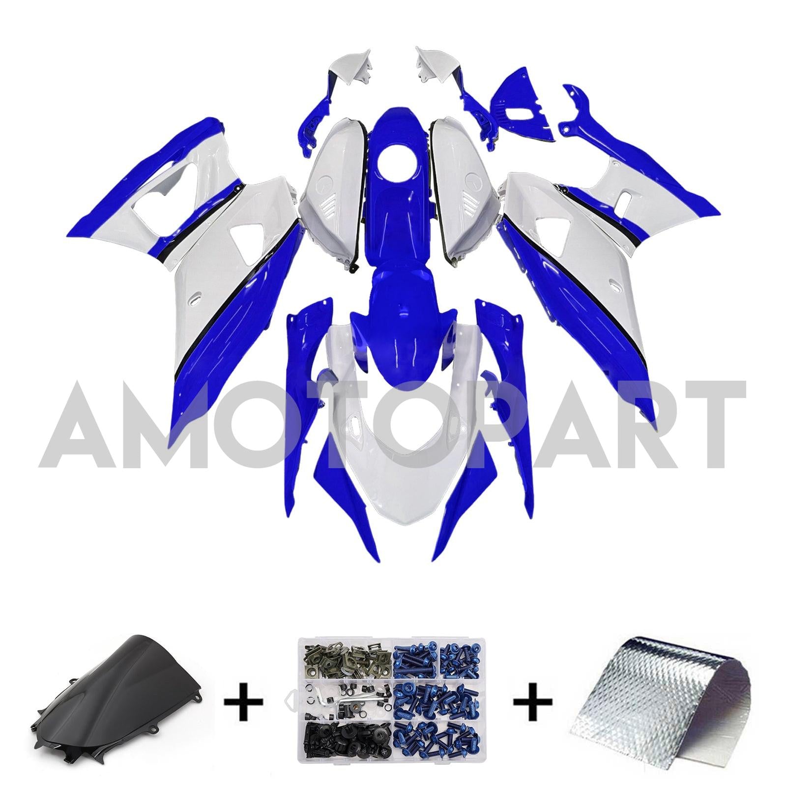 Amotopart 2021-2025 Yamaha YZF-R7 Blue White Fairing Kit