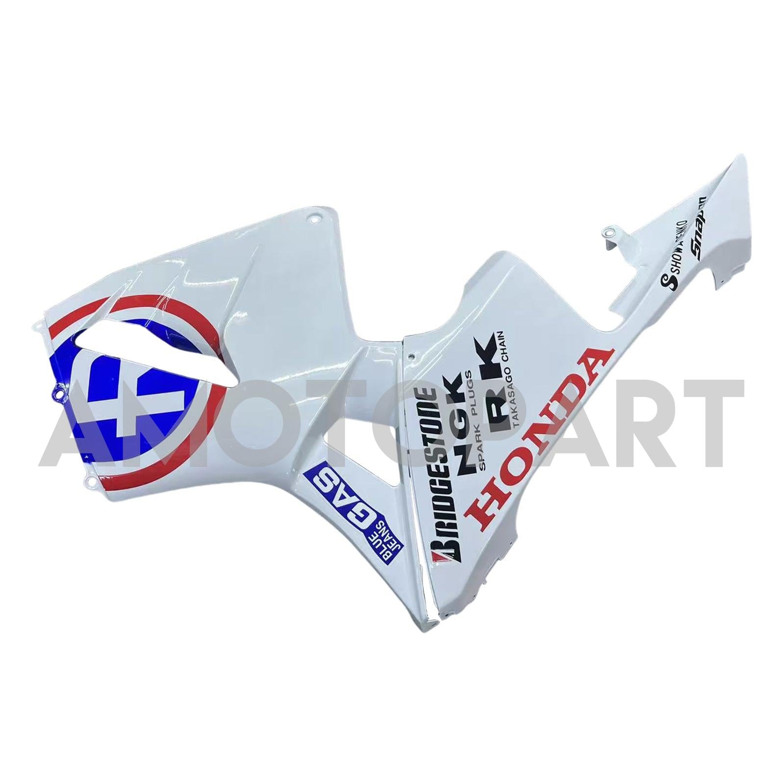 Amotopart 2003-2004 Honda CBR600RR Blanc Rouge & Kit de carénage Blue Line