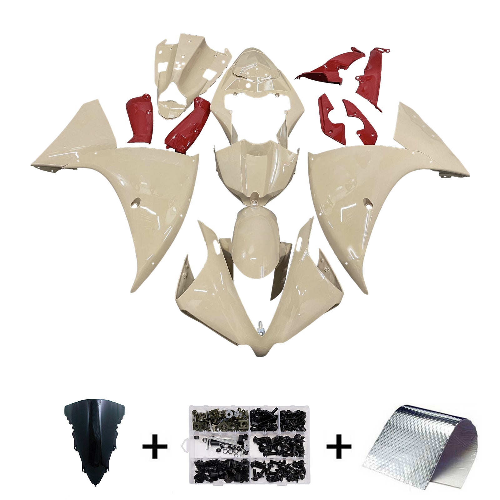 Amotopart 2012-2014 Yamaha YZF-R1 Ivory White Fairing Kit