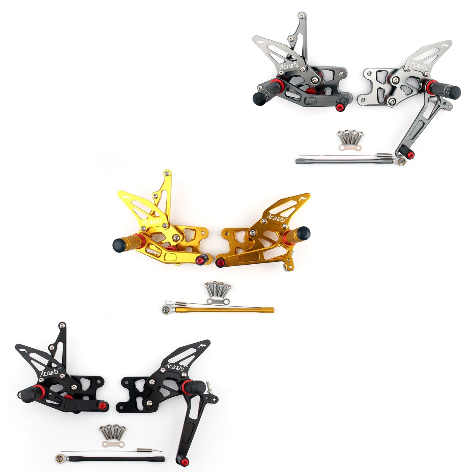 07-08 Suzuki GSXR1000 GSX-R 1000 CNC Aluminum Rearsets Footpegs