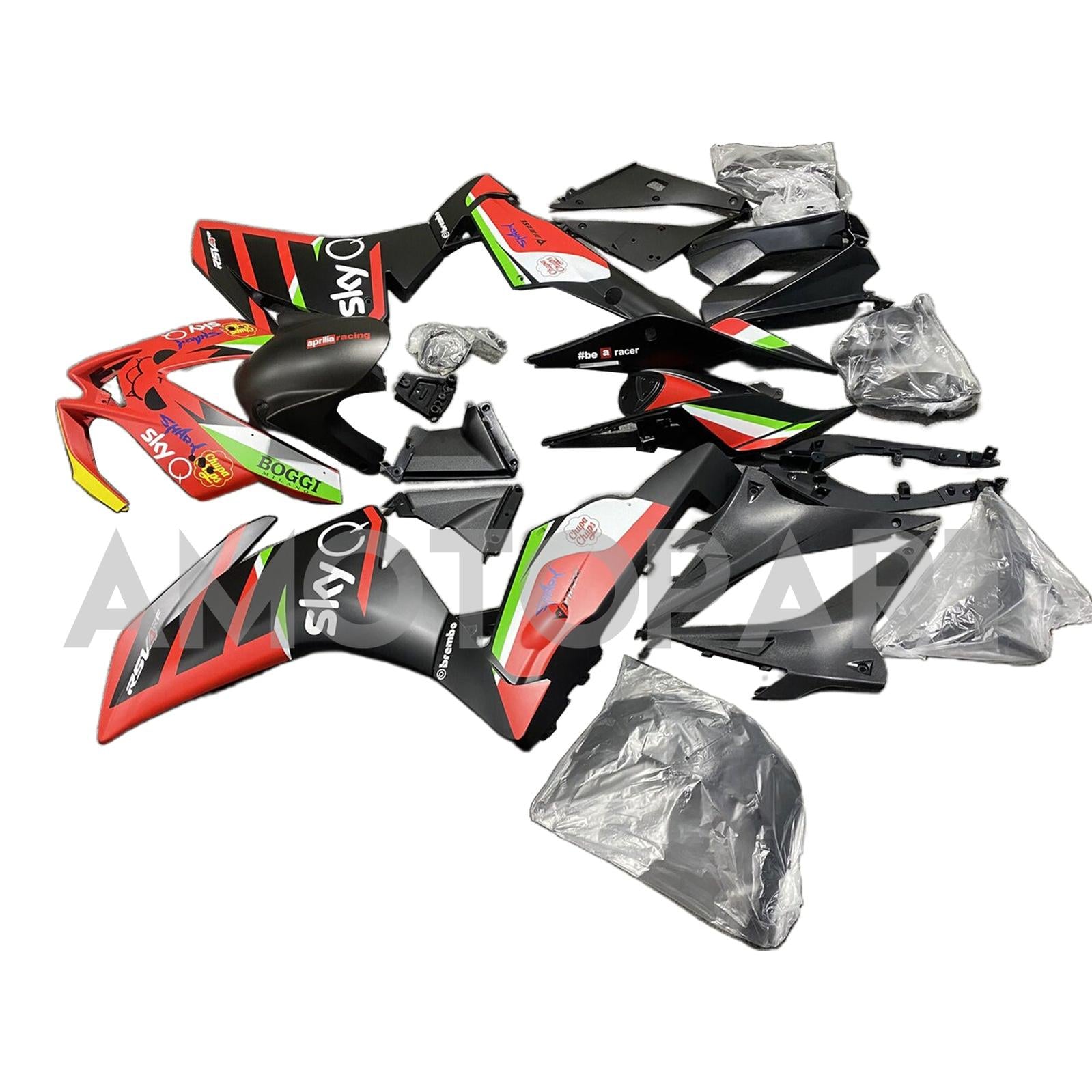 Amotopart 2009-2015 RSV4 1000 アプリリア レッド&ブラック スタイル 5 フェアリングキット