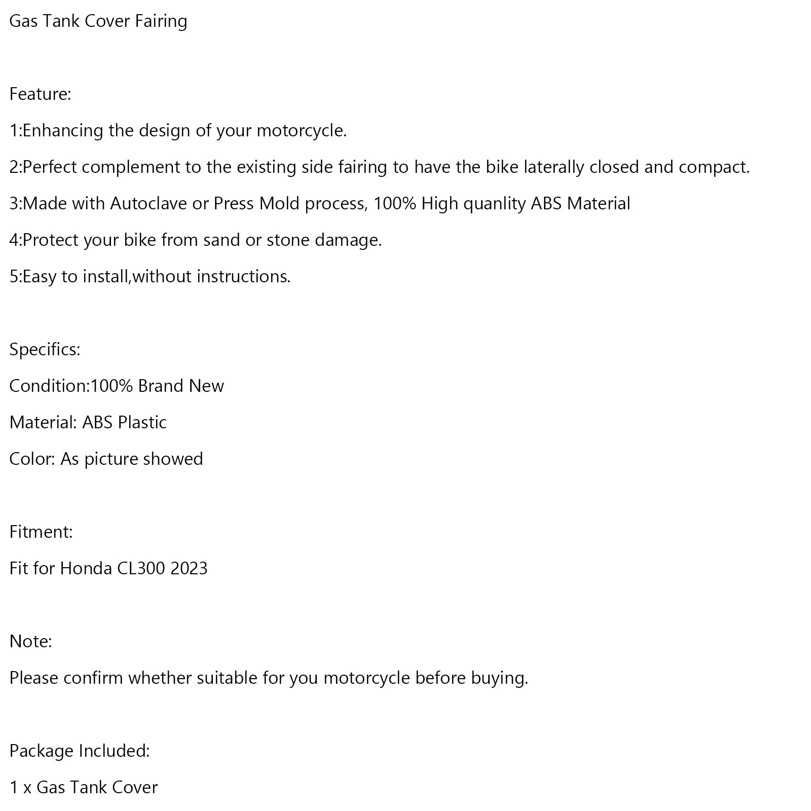 Tankdeckelschutz Verkleidungsschutz für Honda CL300 2023