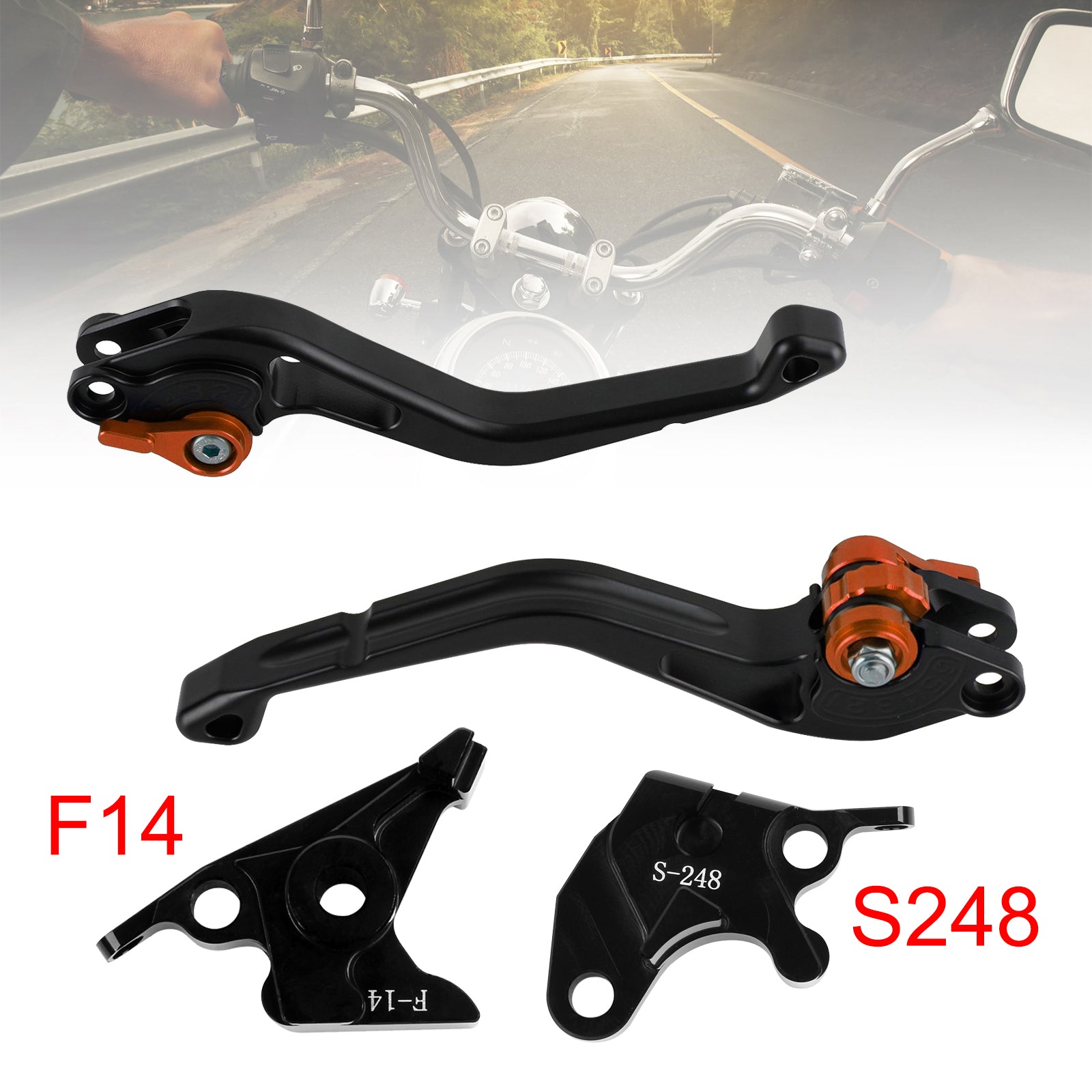 Suzuki GSXR600 750 DL650 GSR600 Orange NEW Short Clutch Brake Lever