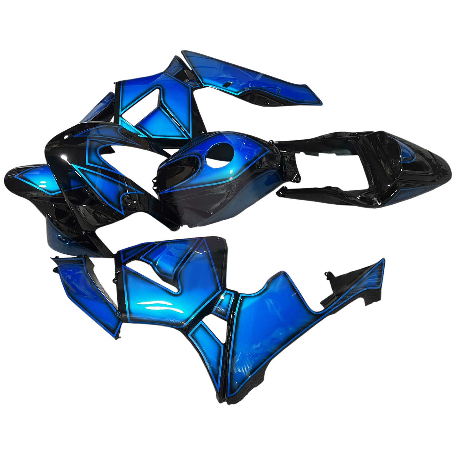 Amotopart 2003-2004 Honda CBR600RR Black Blue Fairing Kit