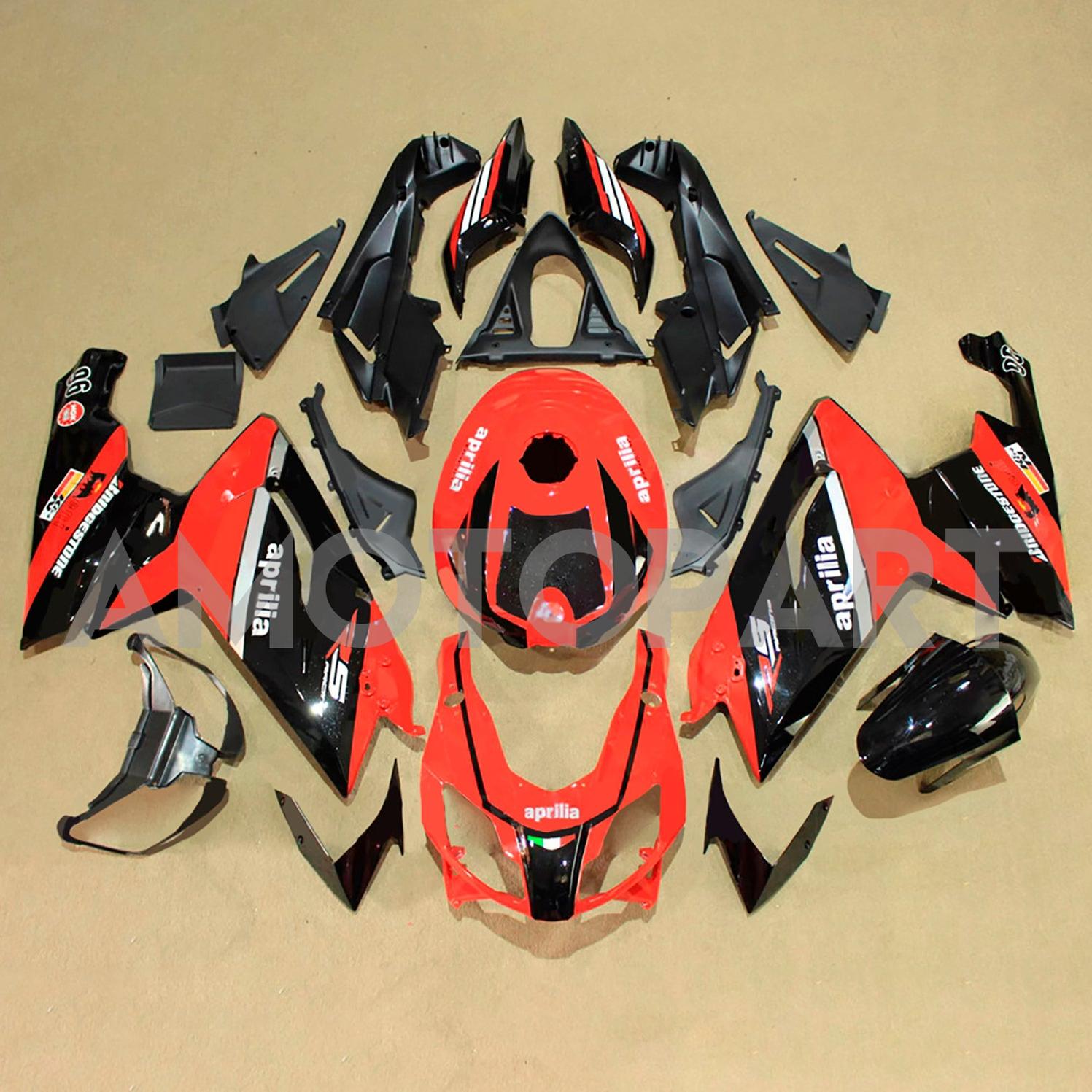 Amotopart 2006-2011 Aprilia RS125 Glossy Black Red Fairing Kit