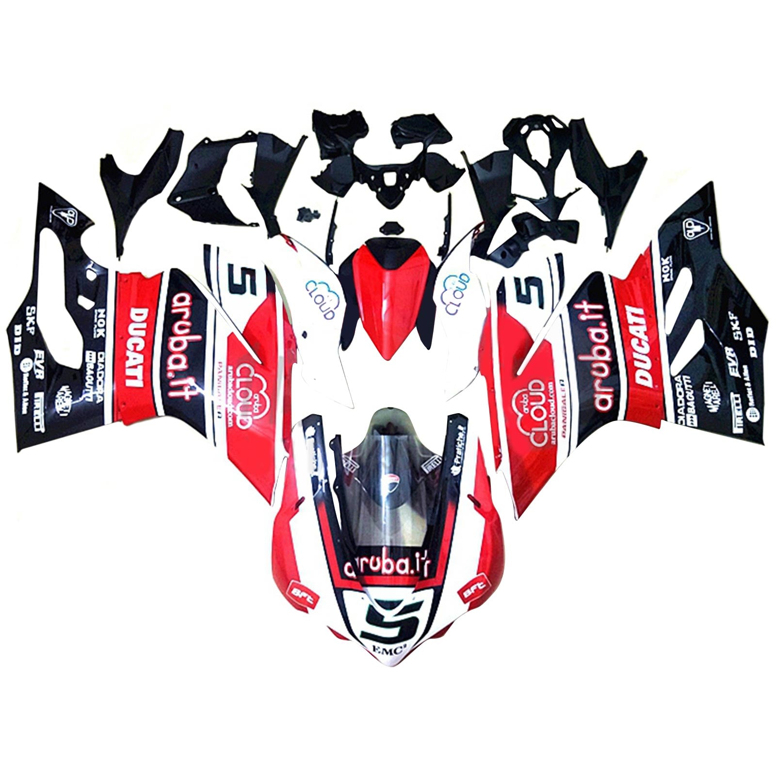 Amotopart 2015-2020 Ducati 959 Red White Black Style 4 Fairing Kit