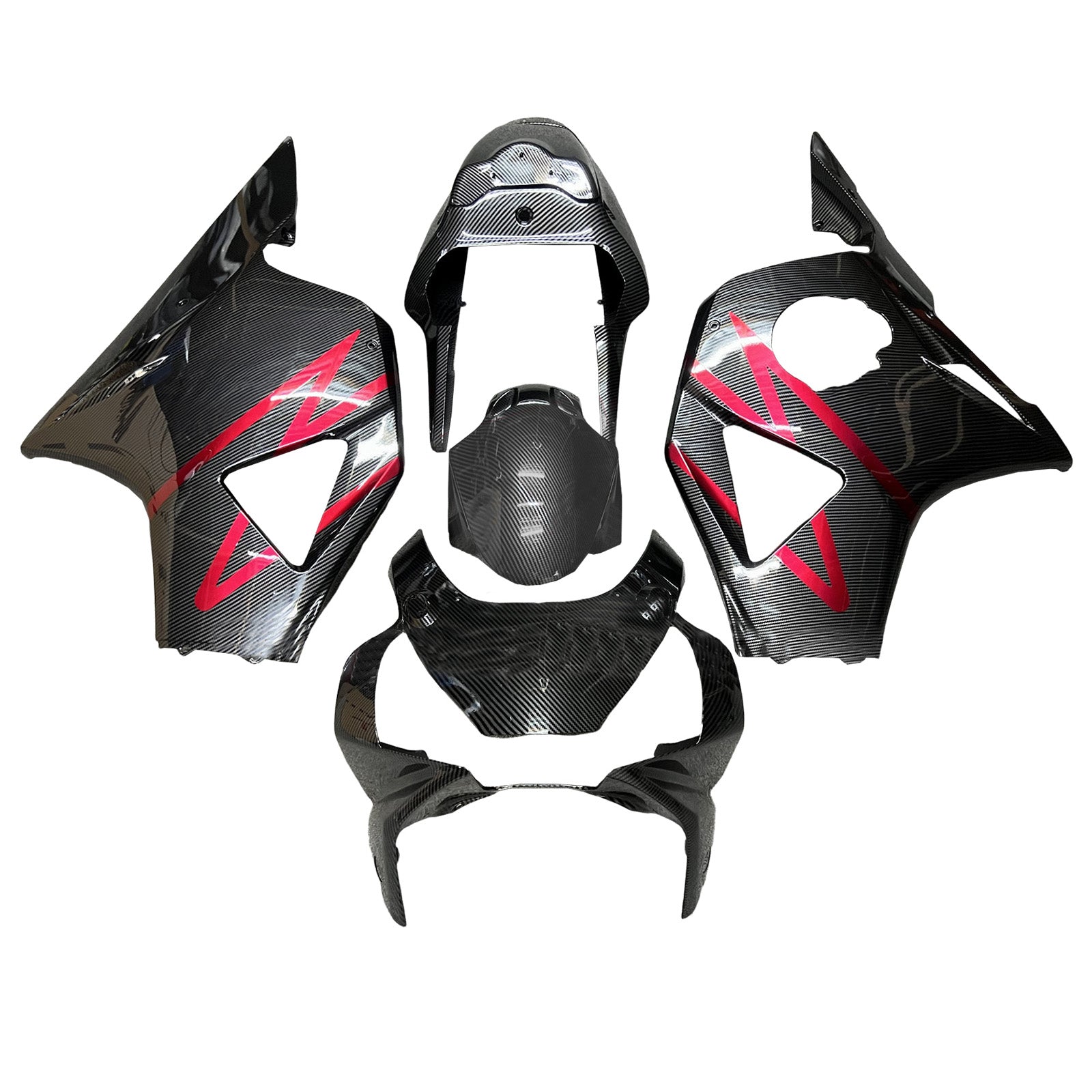 Amotopart 2002-2003 Honda CBR954 Red & Carbon Fiber Pattern Fairing Kit