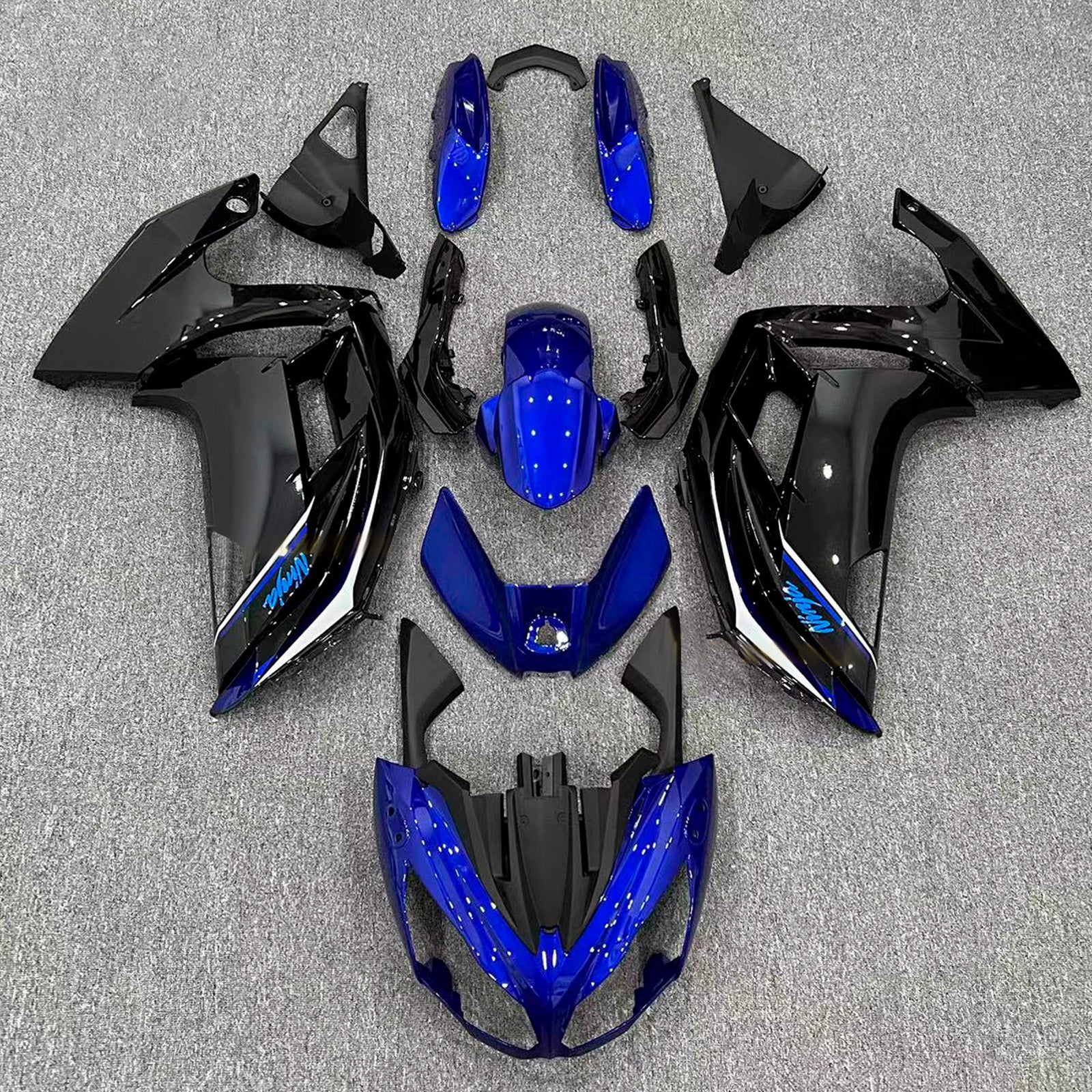 Amotopart 2012-2016 Kawasaki ER6F/Ninja650 Black Blue Fairing Kit