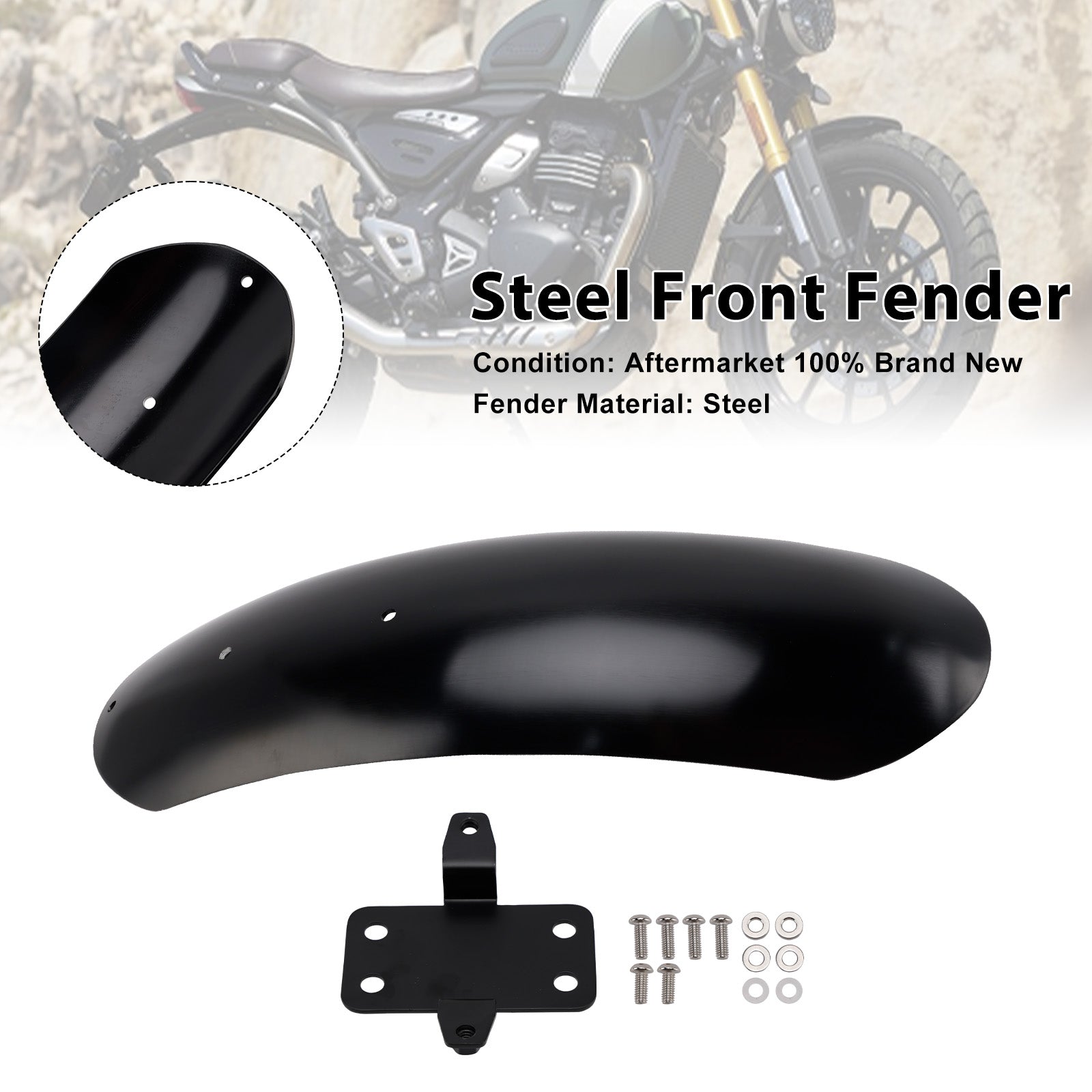 2023-2025 Scrambler 400X Steel Front Fender Mudguard