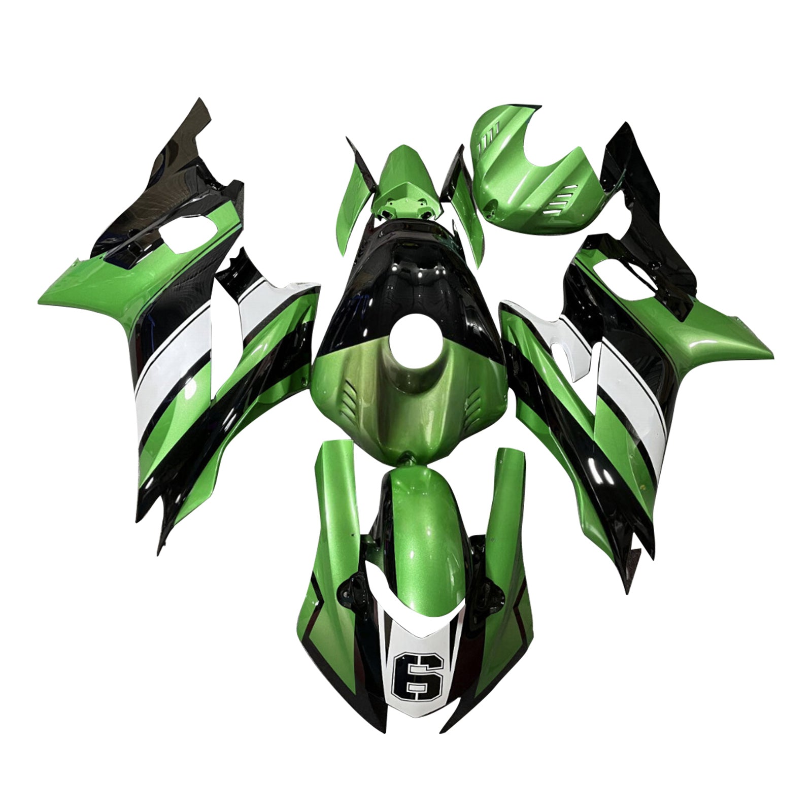 Amotopart 2017-2023 Yamaha YZF-R6 Green Black Fairing Kit