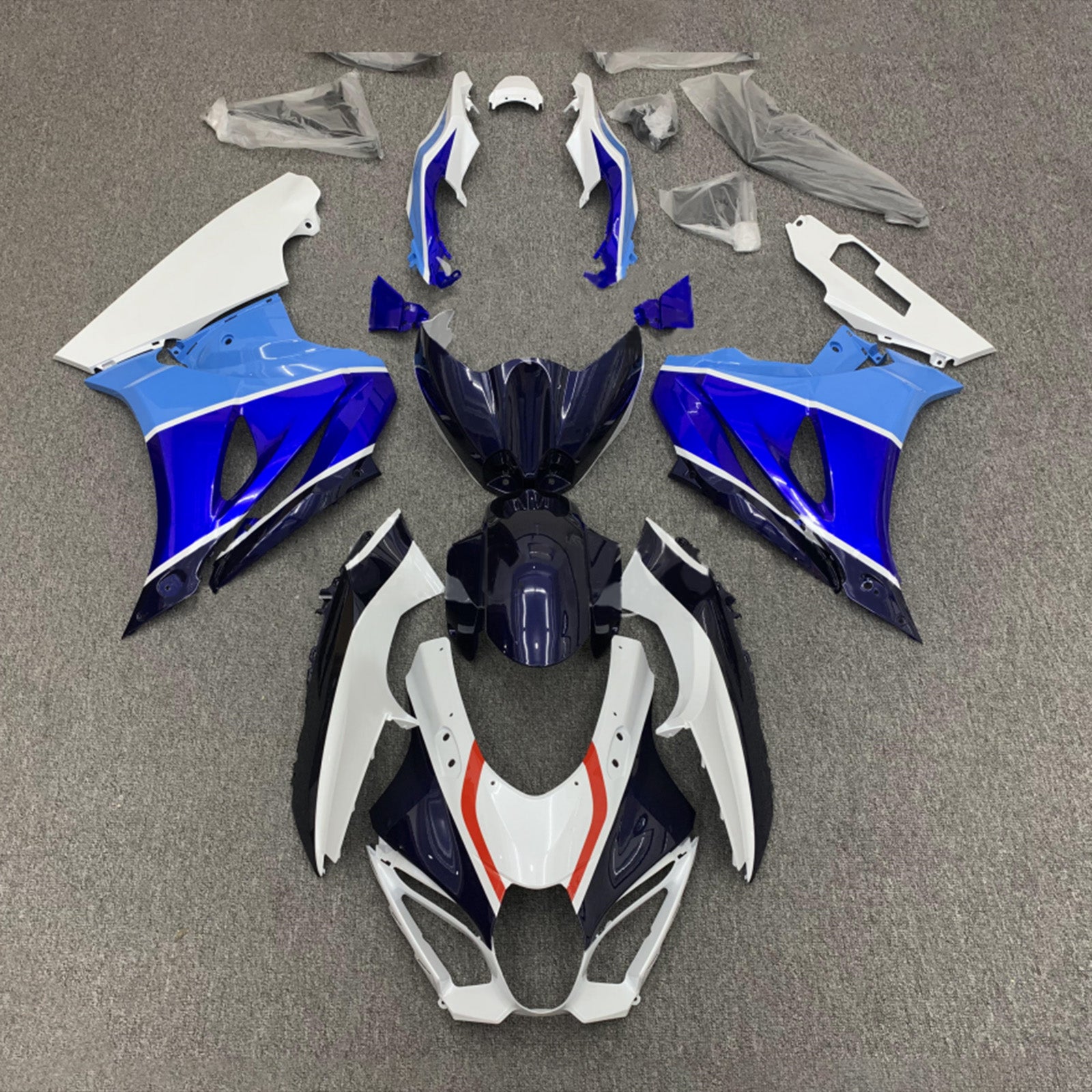 Amotopart 2017-2024 K17 GSXR1000 Suzuki Blue & White Style2 Failing Kit