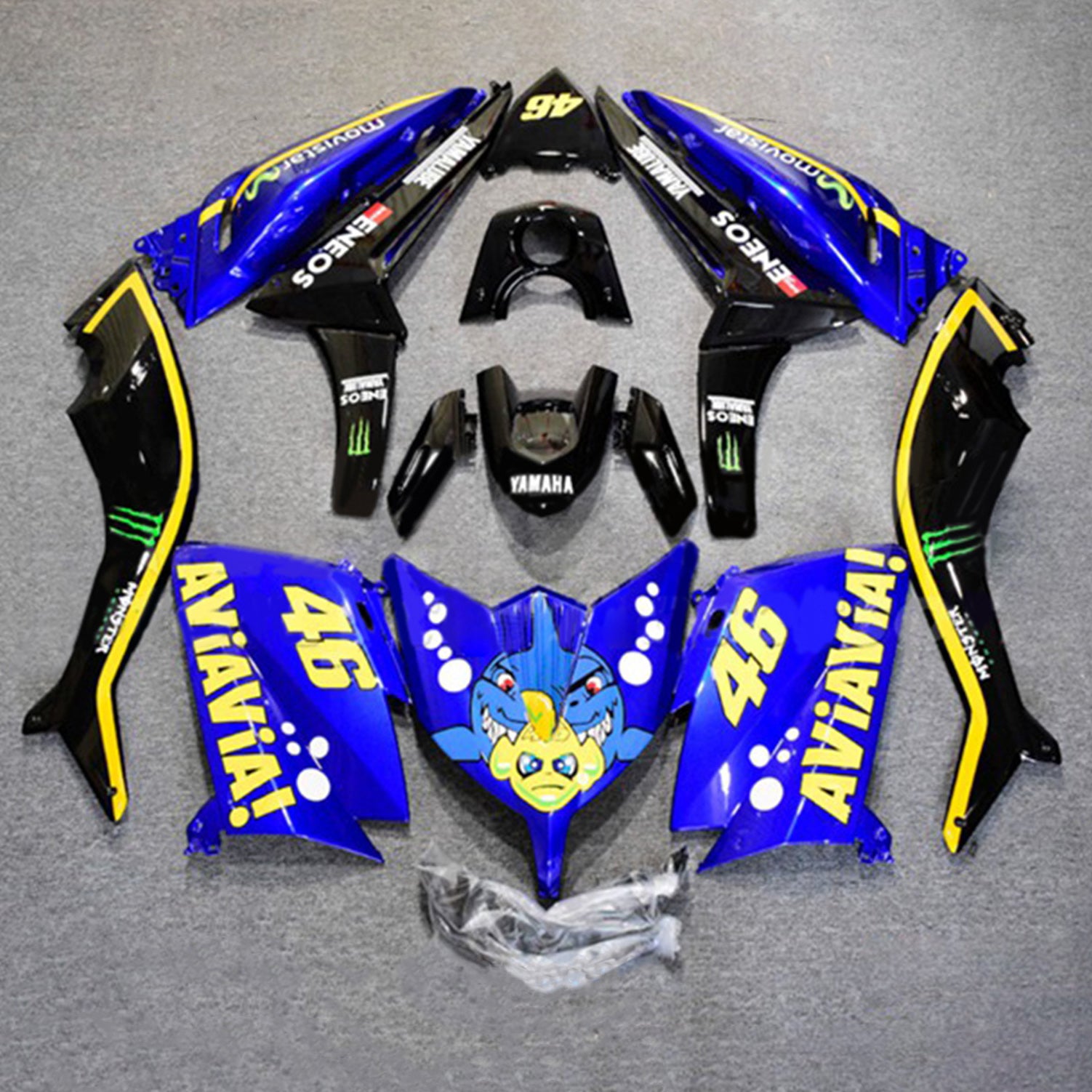 Amotopart 2015-2016 Yamaha T-Max Tmax530 Failing Blue & Yellow Accents Kit