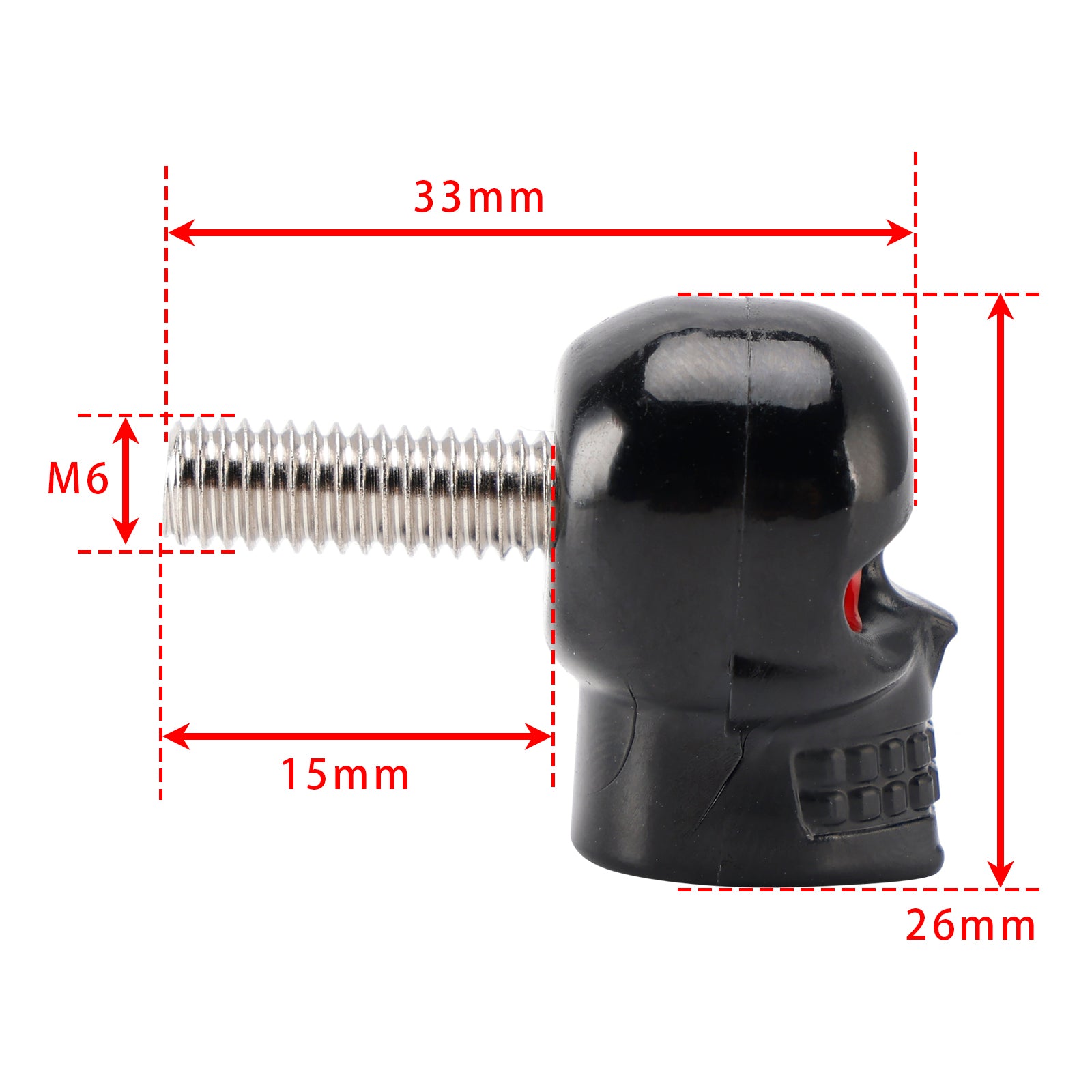 X2 M6 Plastic Custom Head Skull License Plate Frame Screws Bolts Hardware Black