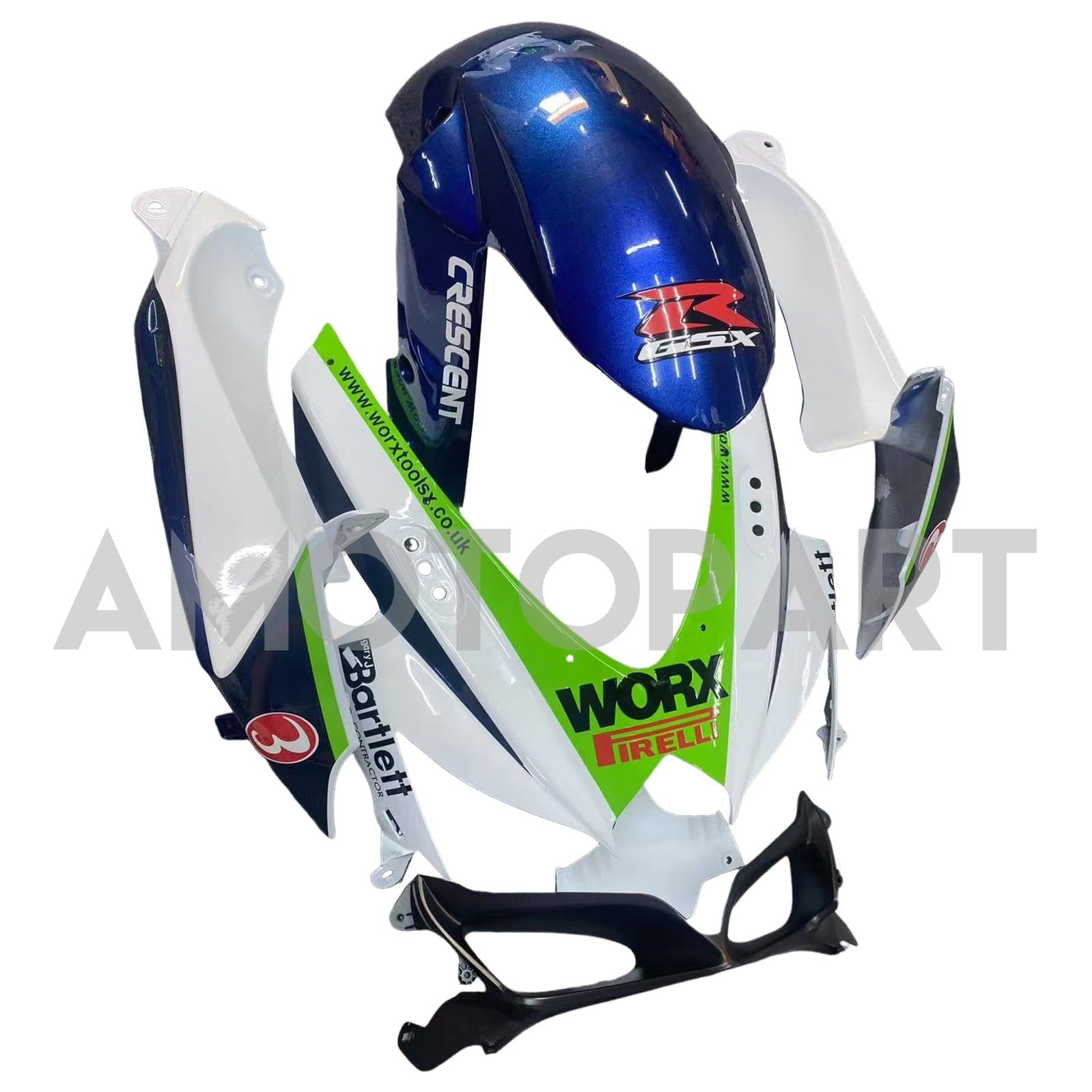 Amotopart 2008-2009 Suzuki GSXR 600/750 White Fairing Kit