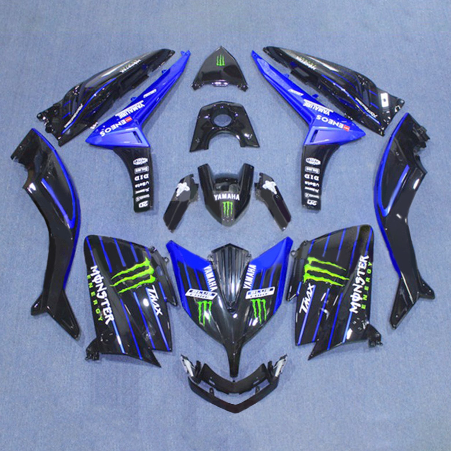 Amotopart 2015-2016 Yamaha T-Max Tmax530 Fairing Blue & Black Style2 Kit