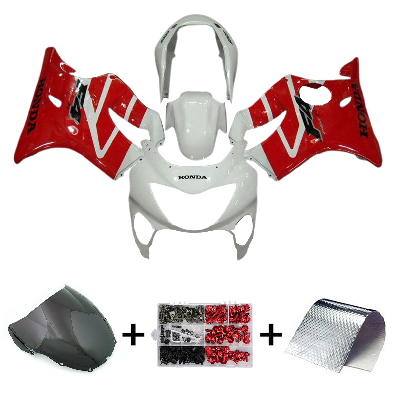Amotopart 1999-2000 Honda CBR600F4 Red White Fairing Kit