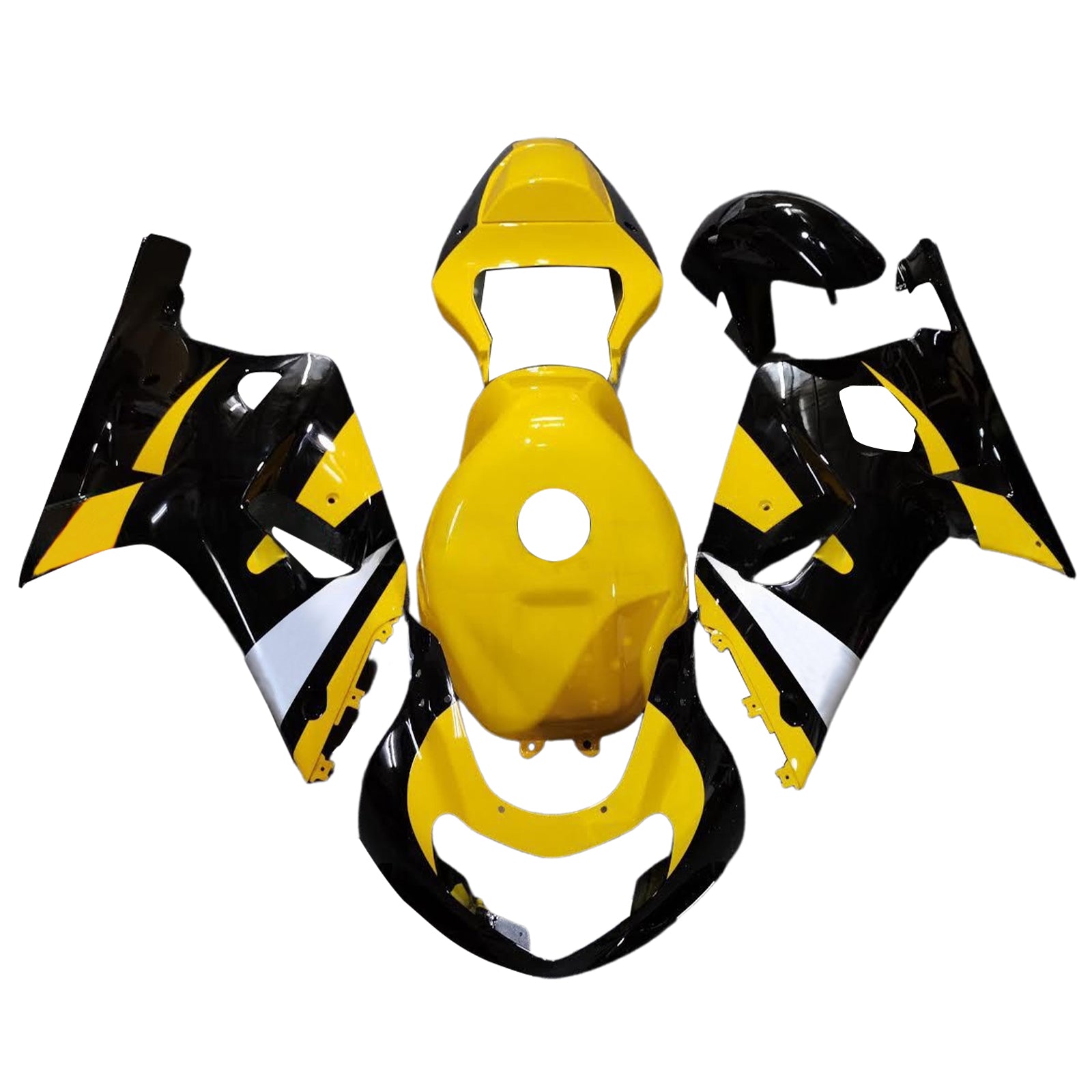 Amotopart Suzuki 00-03 GSXR 750 & 01-03 GSXR 600 Black Yellow Grey Fairing Kit