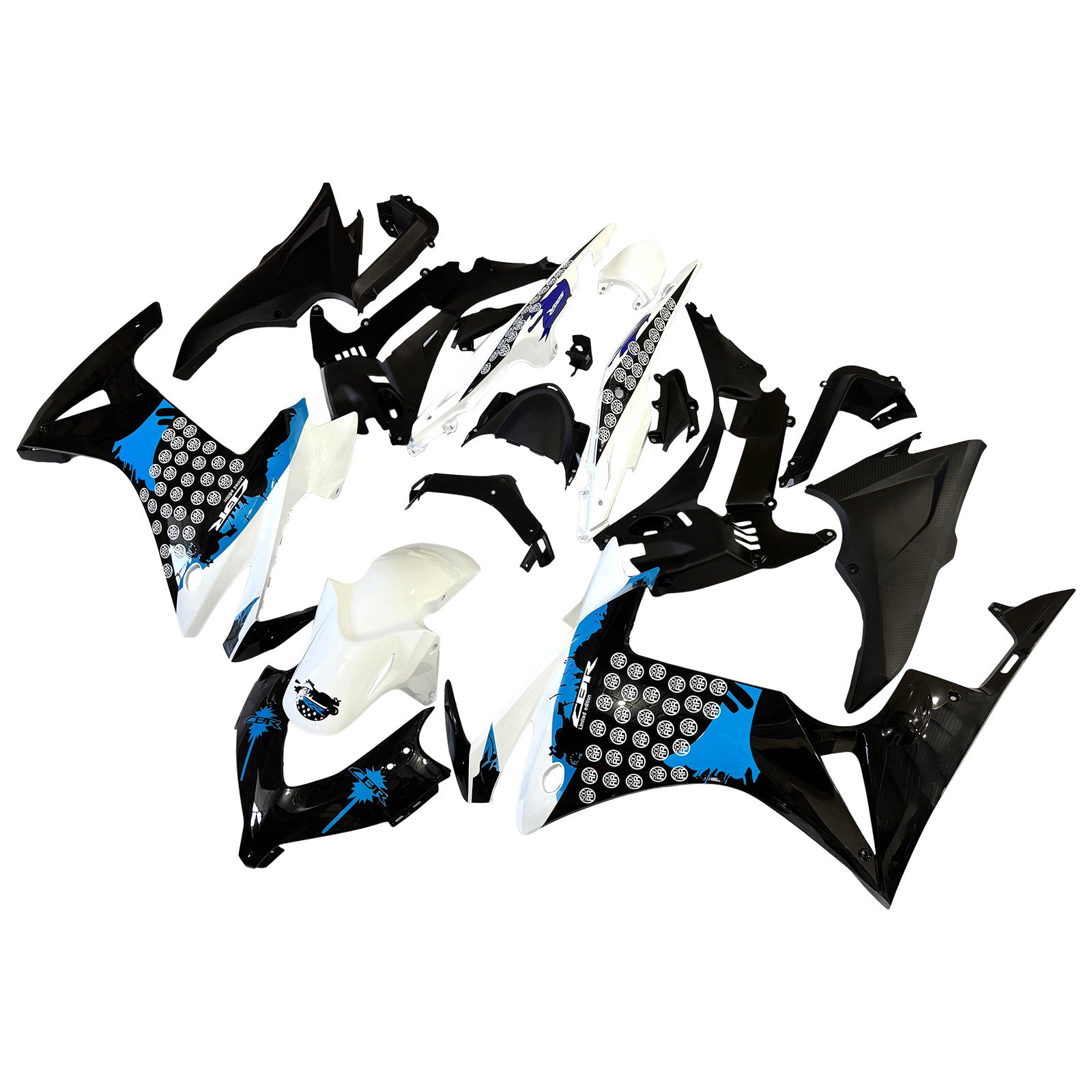 Amotopart 2013-2015 Honda CBR500R Black Blue Fairing Kit