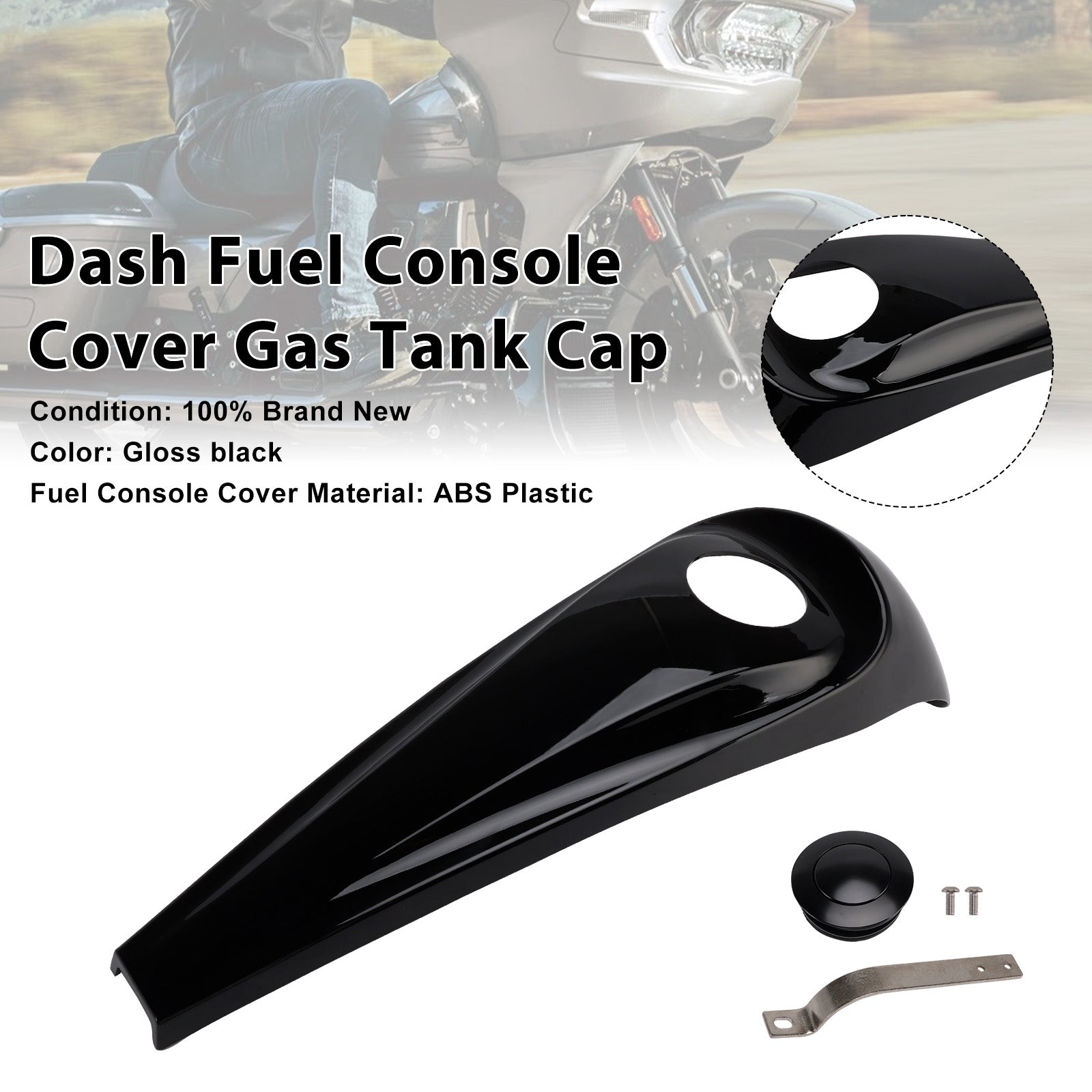 Touring Electra Road Glide 08-23 Dash Fuel Console Cover Gas Tank Cap