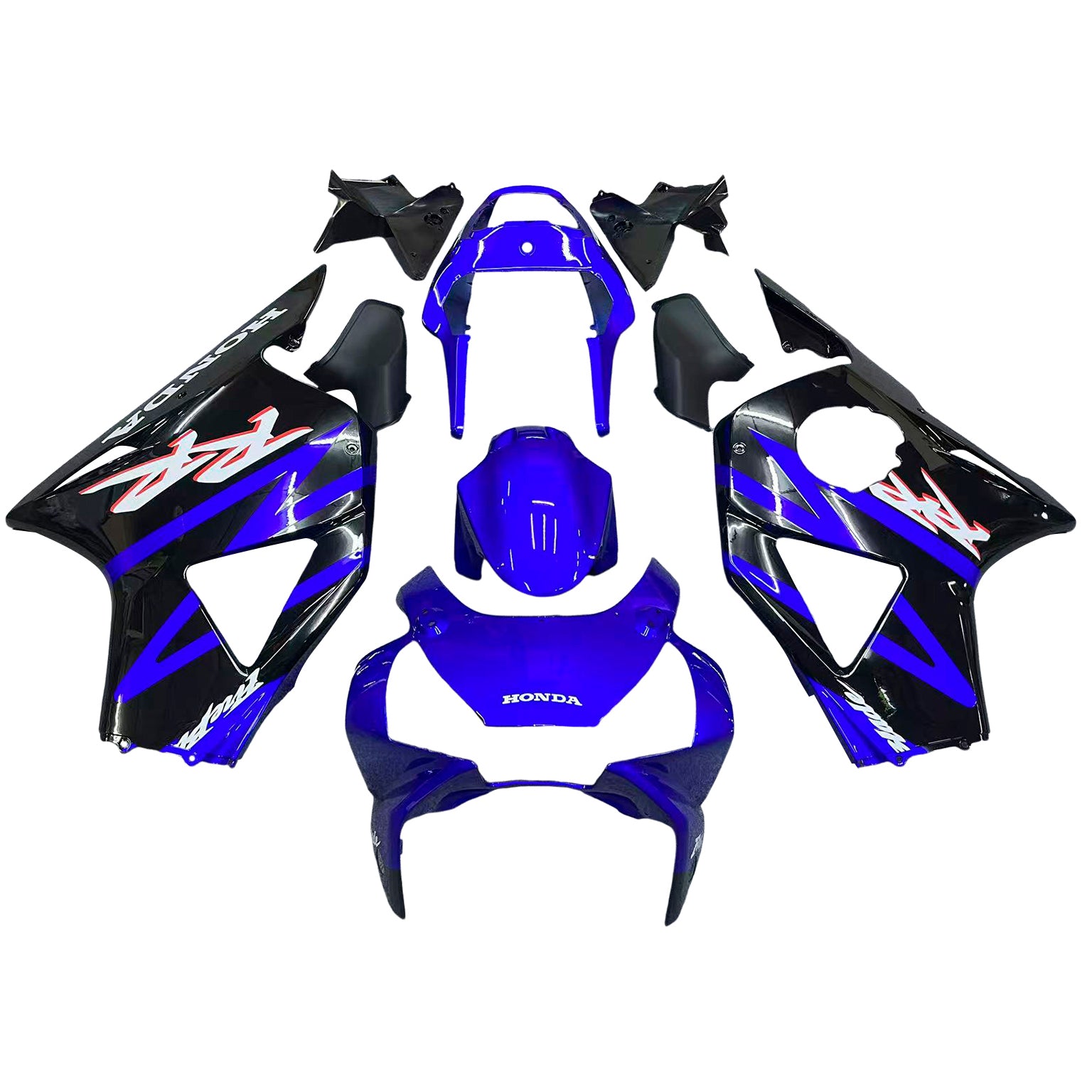 Amotopart 2002-2003 Honda CBR954 Glossy Blue Black Fairing Kit