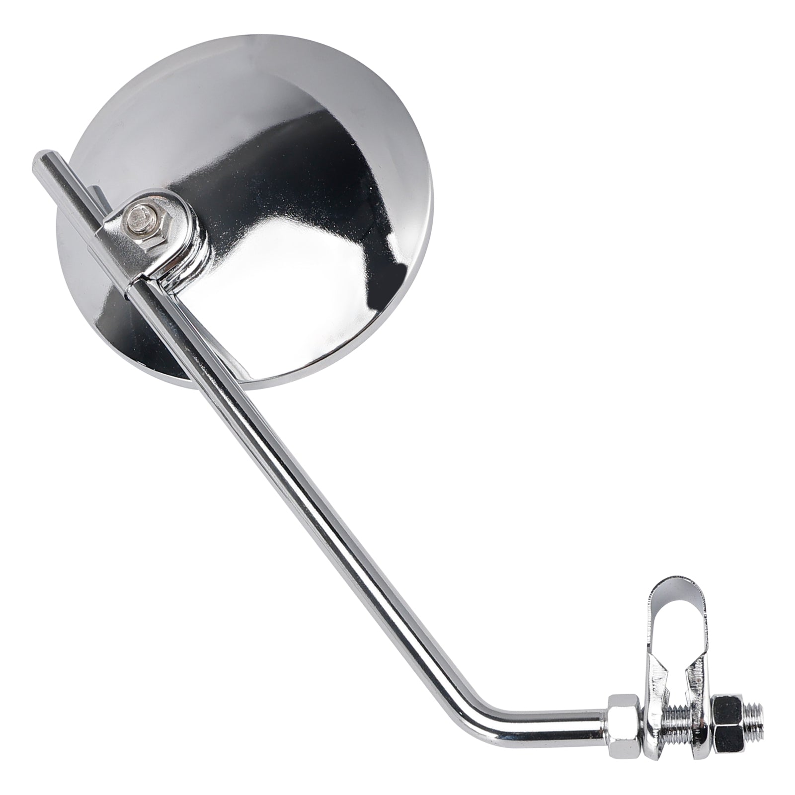 Pair 4" Chrome Clamp-On Mirror - 8" Long Stem For Honda Chopper Bobber Vintage