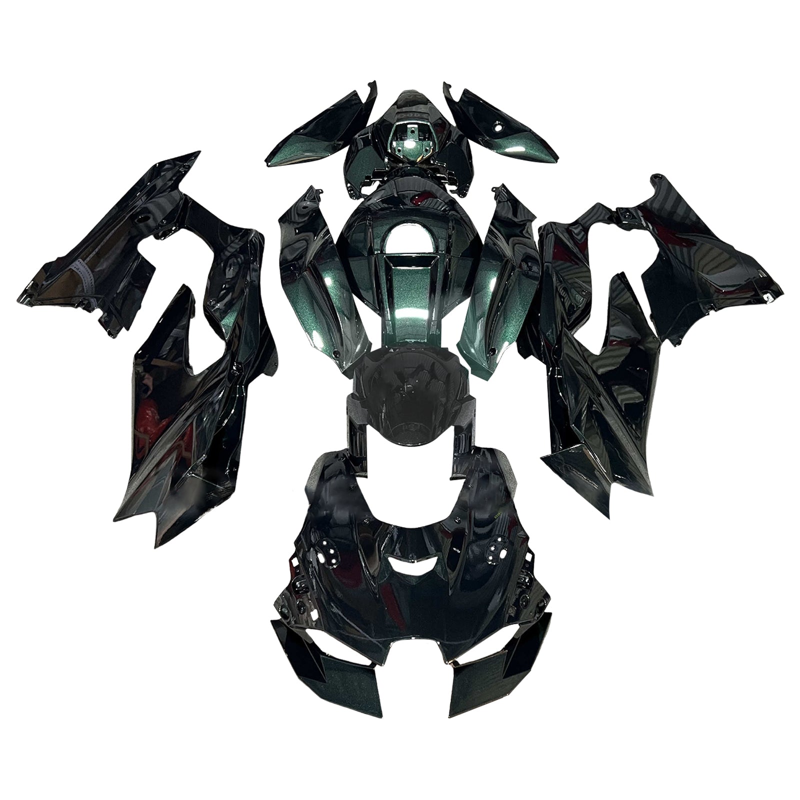 Amotopart 2021-2025 Kawasaki ZX14R ZZR1400 Black Turquoise Fairing Kit