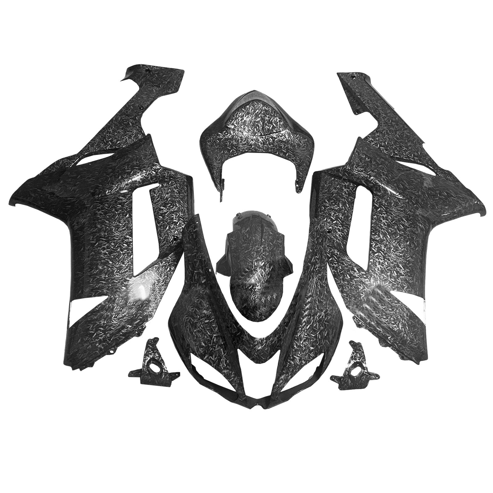 Amotopart 2007-2008 Kawasaki ZX6R 636 Schmiedete Kohlefaser-Musterverkleidungskit